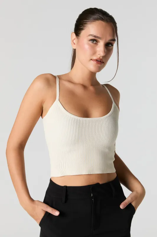 Ribbed Scoop Neck Cropped Tank sold by Urban Planet