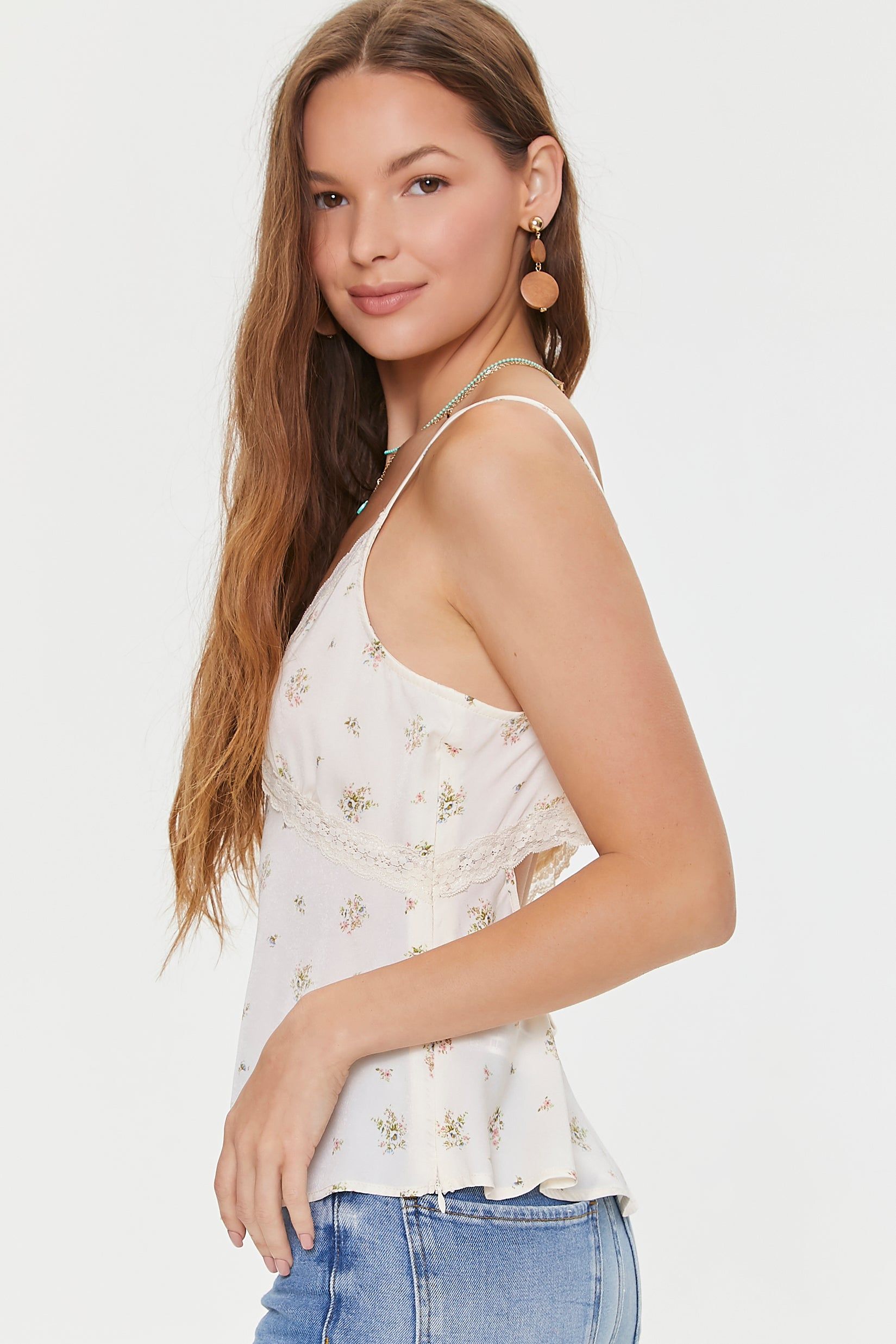 Floral Print Lace Trim Cami sold by Urban Planet product image thumbnail 8