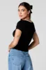 T-shirt côtelé court avec liséré de dentelle sold by Urban Planet