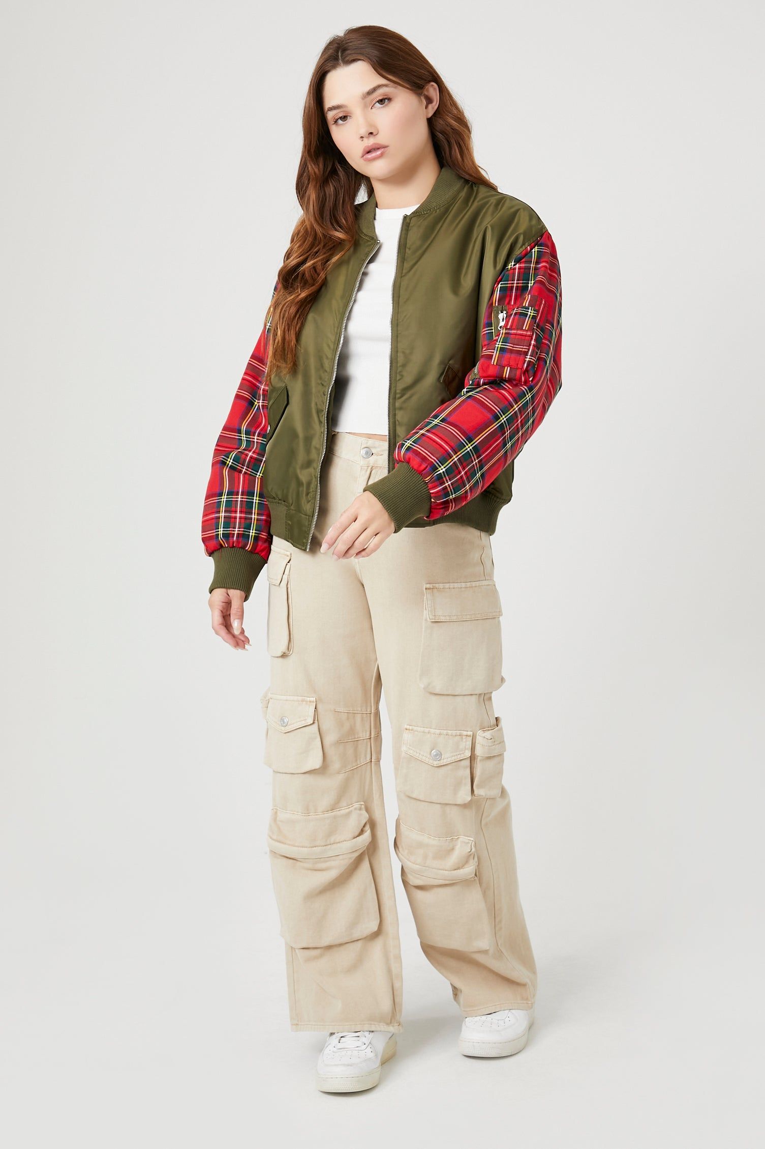 Blouson aviateur avec manches à carreaux sold by Urban Planet product image thumbnail 3