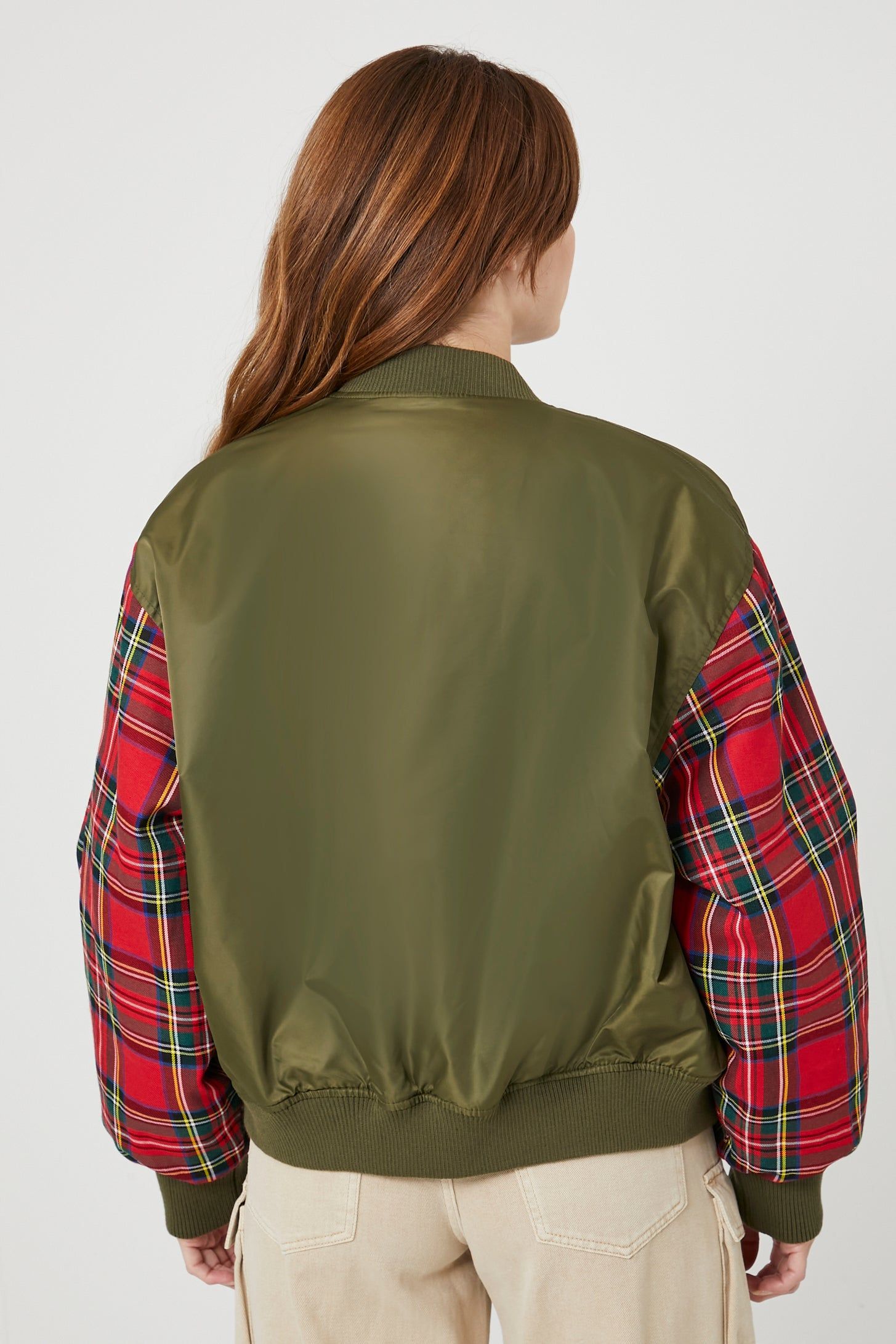 Blouson aviateur avec manches à carreaux sold by Urban Planet product image thumbnail 2