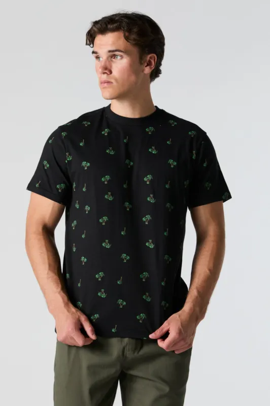 T-shirt avec micromotif de palmiers sold by Urban Planet