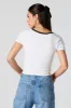 T-shirt côtelé court avec liséré de dentelle sold by Urban Planet