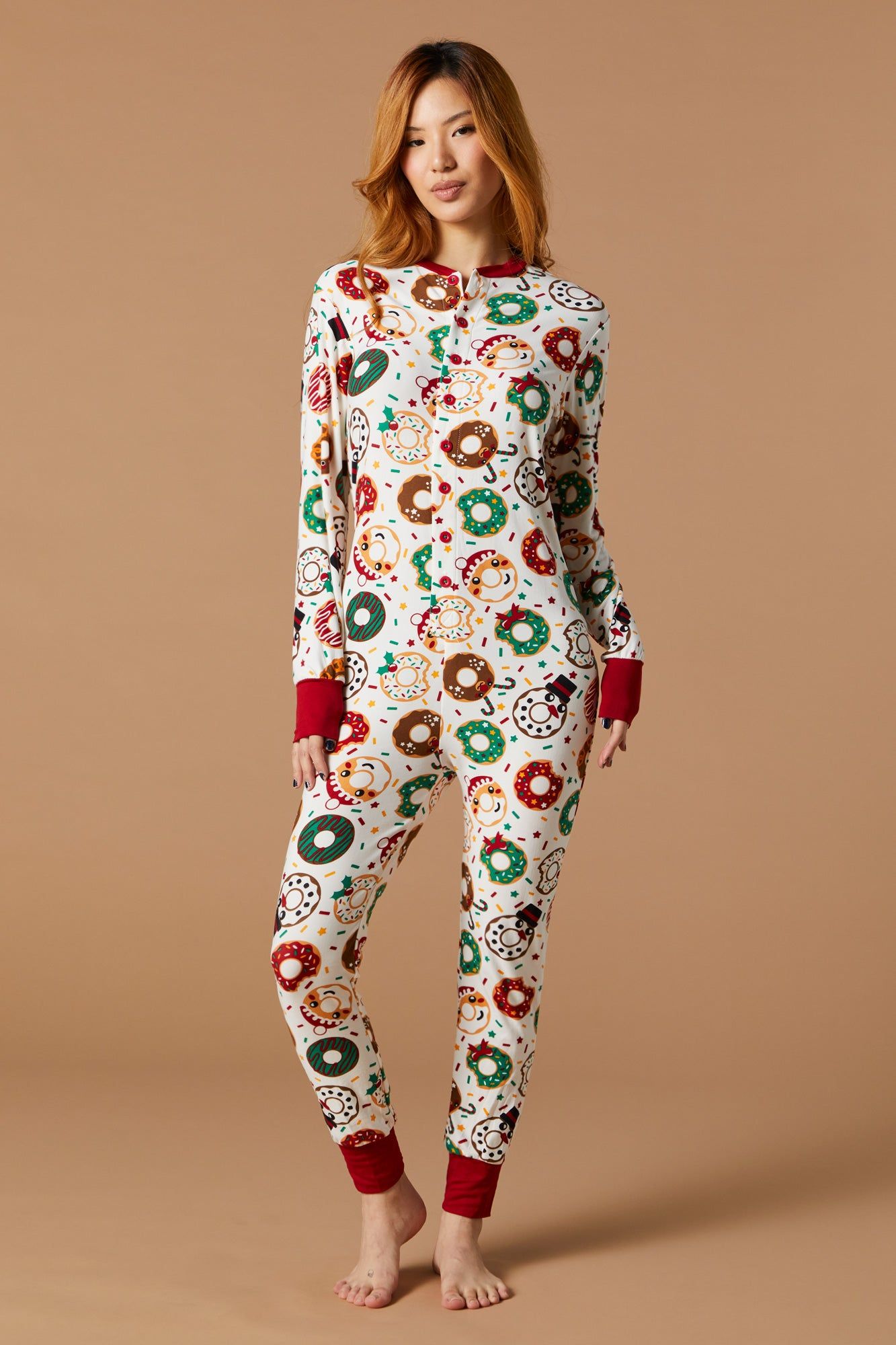 Unisex Fammy Jammies Xmas Donut Onesie sold by Urban Planet product image thumbnail 2