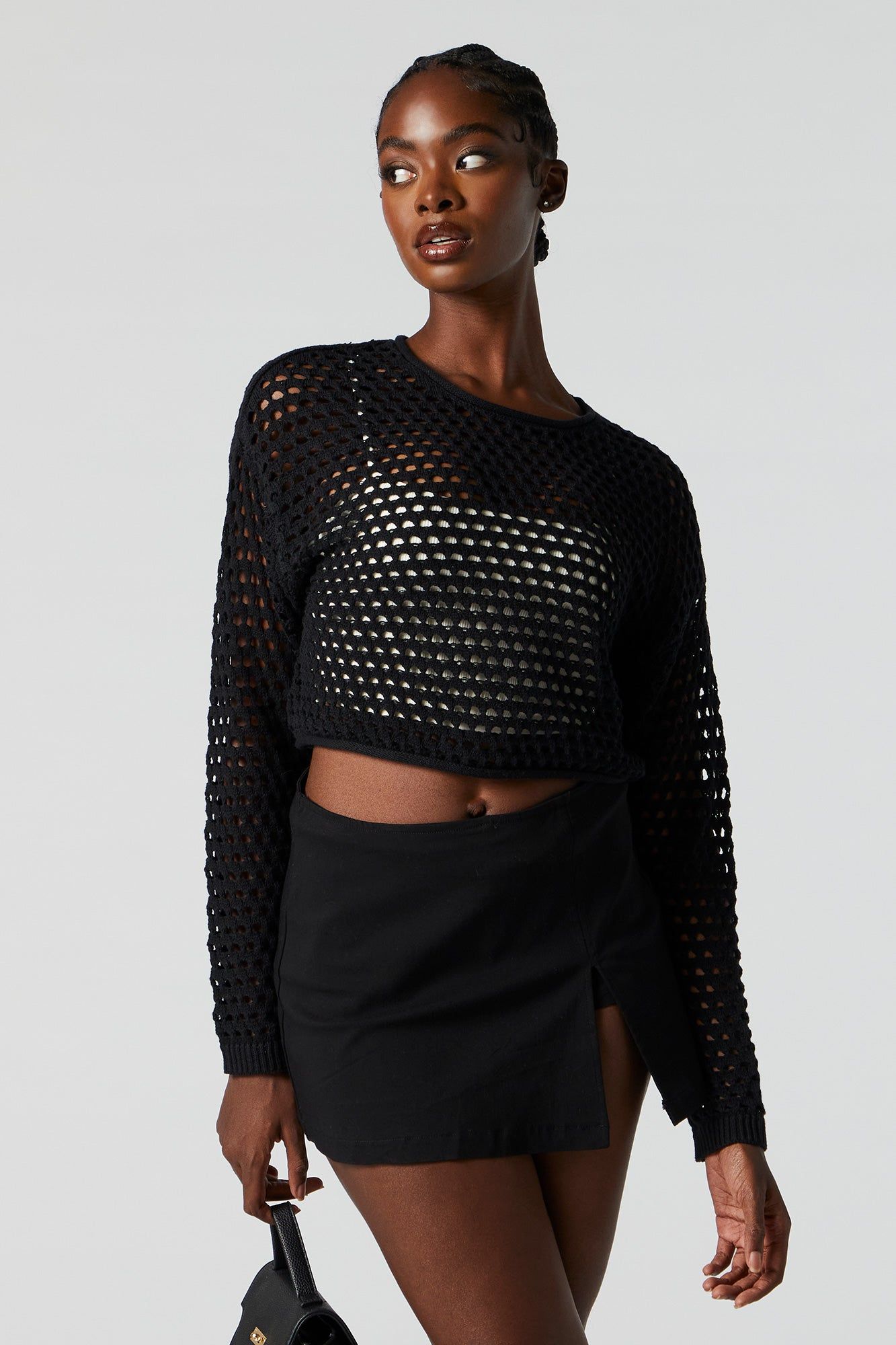 Chandail carré en tricot ajouré sold by Urban Planet product image thumbnail 5