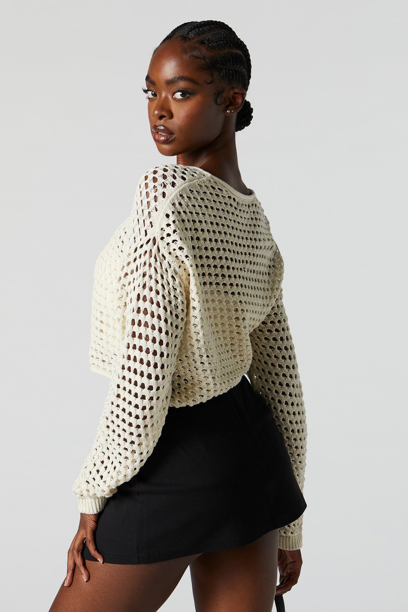 Chandail carré en tricot ajouré sold by Urban Planet product image thumbnail 3