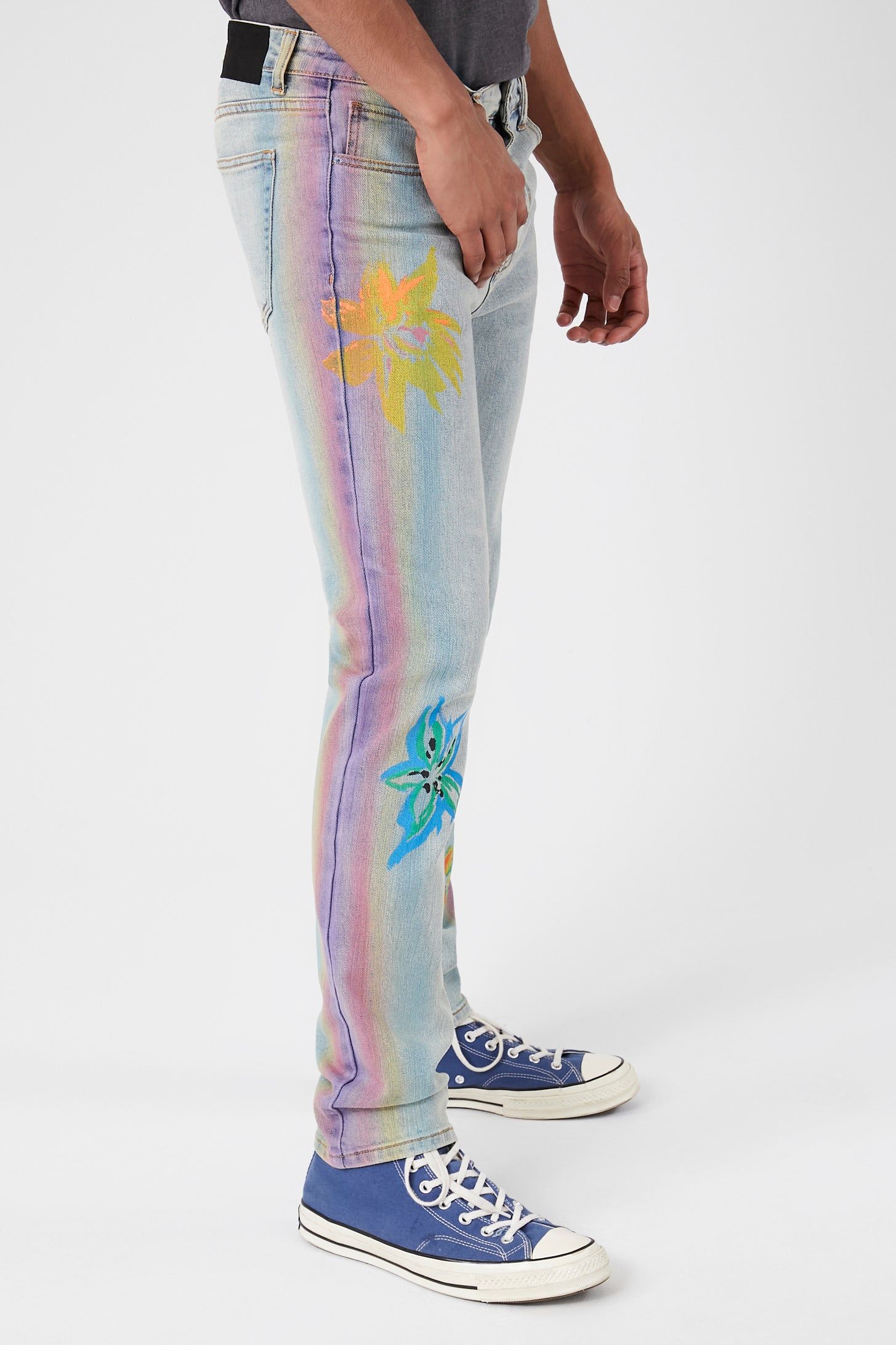 Flower Graphic Slim Jean sold by Urban Planet product image thumbnail 4