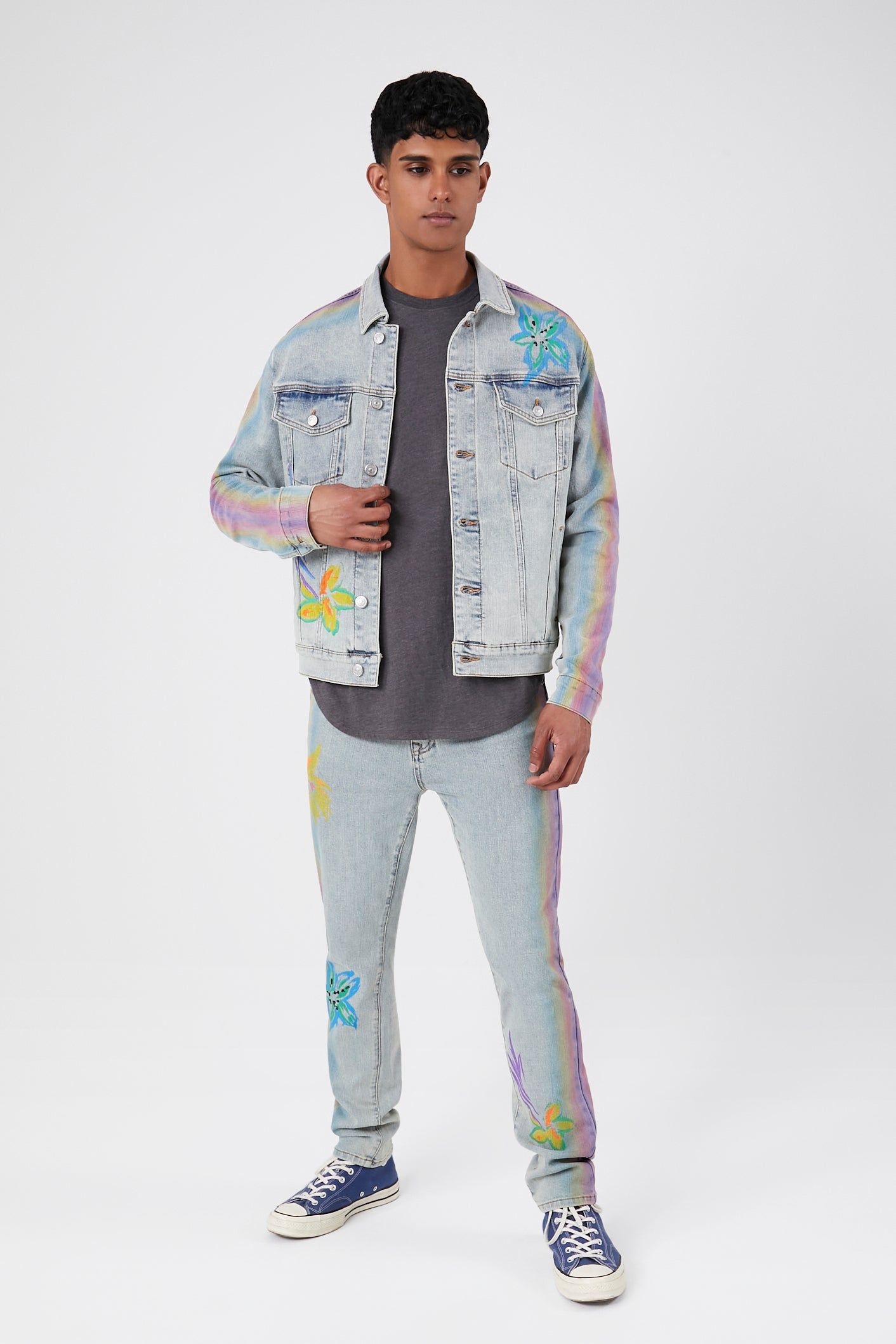 Flower Graphic Slim Jean sold by Urban Planet product image thumbnail 2