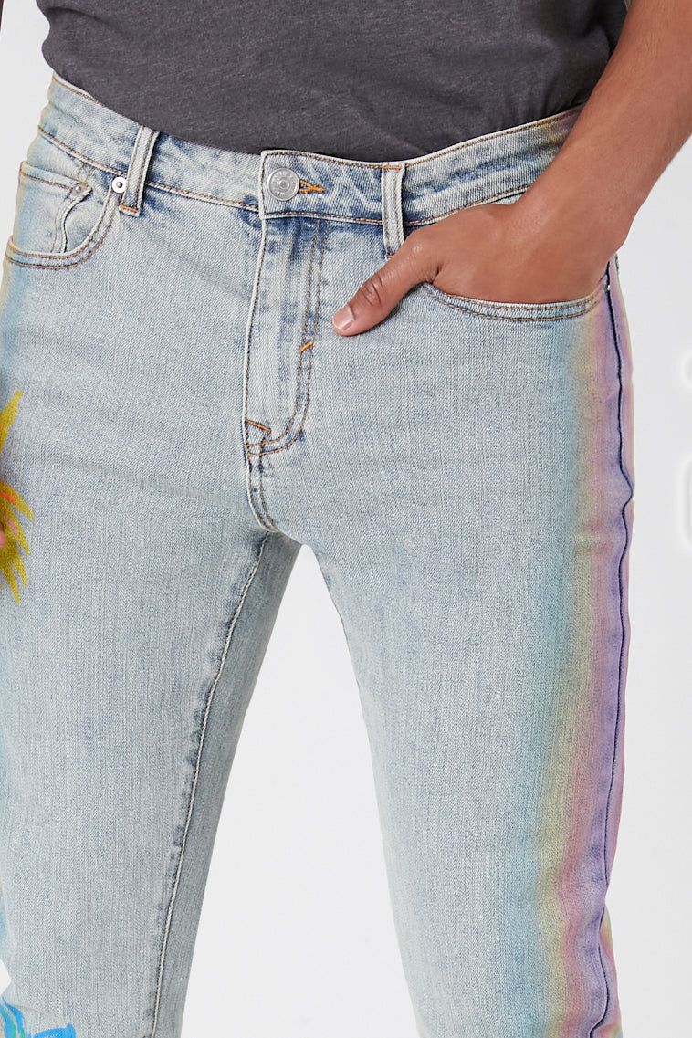 Flower Graphic Slim Jean sold by Urban Planet product image thumbnail 6