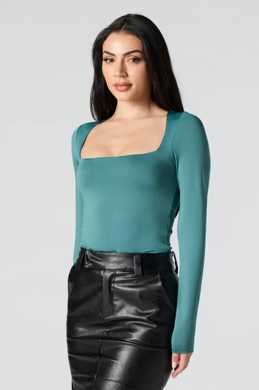 Contour Square Neck Long Sleeve Bodysuit sold by Urban Planet