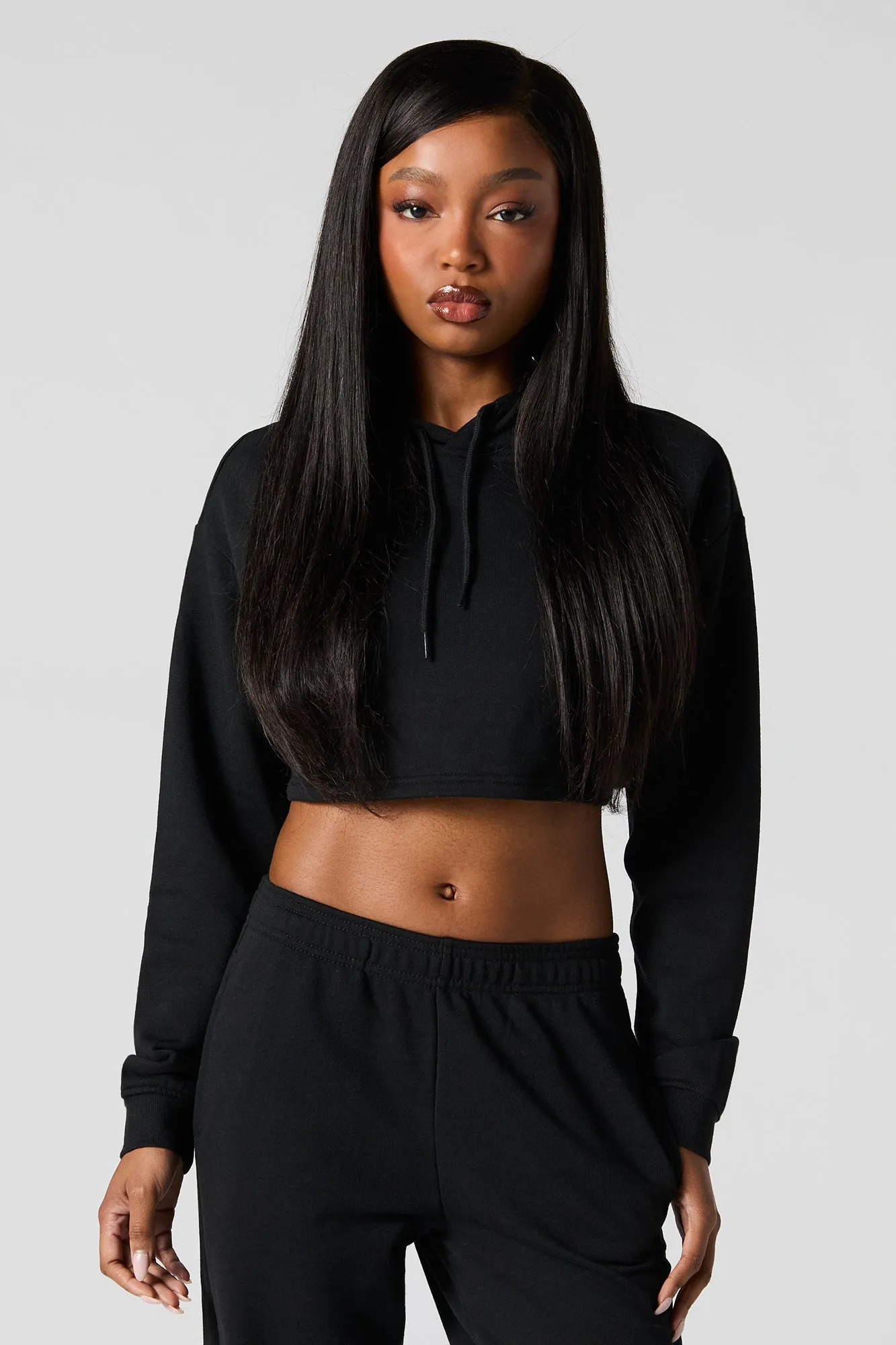 Drawstring Cropped Hoodie sold by Urban Planet product image thumbnail 4