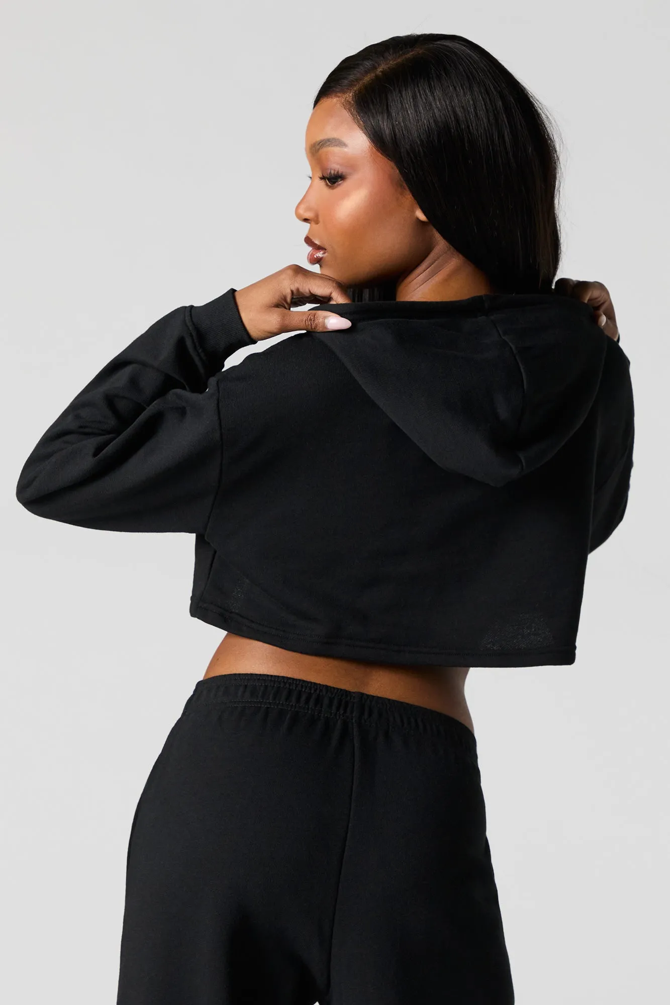 Drawstring Cropped Hoodie sold by Urban Planet product image thumbnail 5