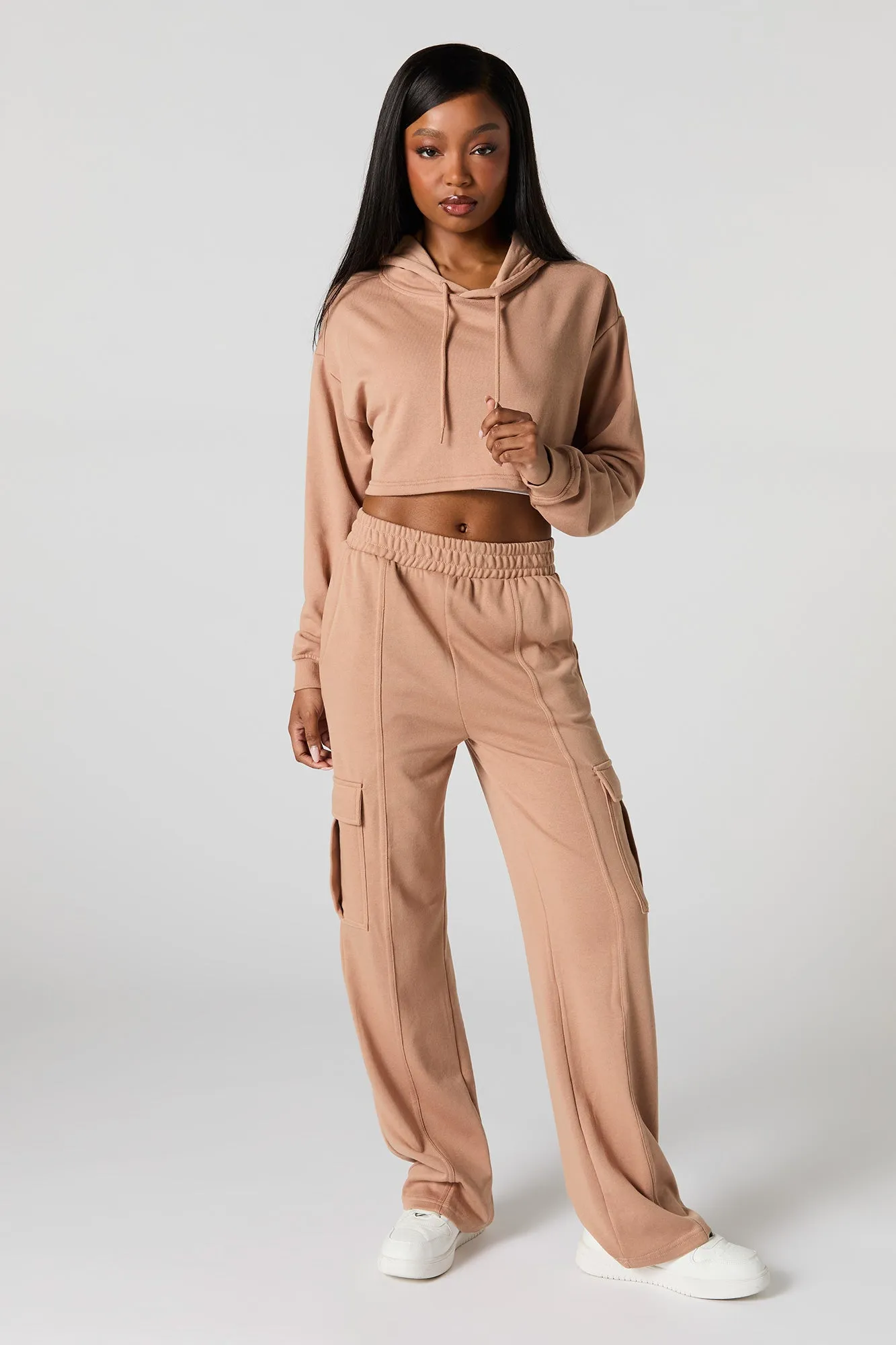 Drawstring Cropped Hoodie sold by Urban Planet product image thumbnail 3