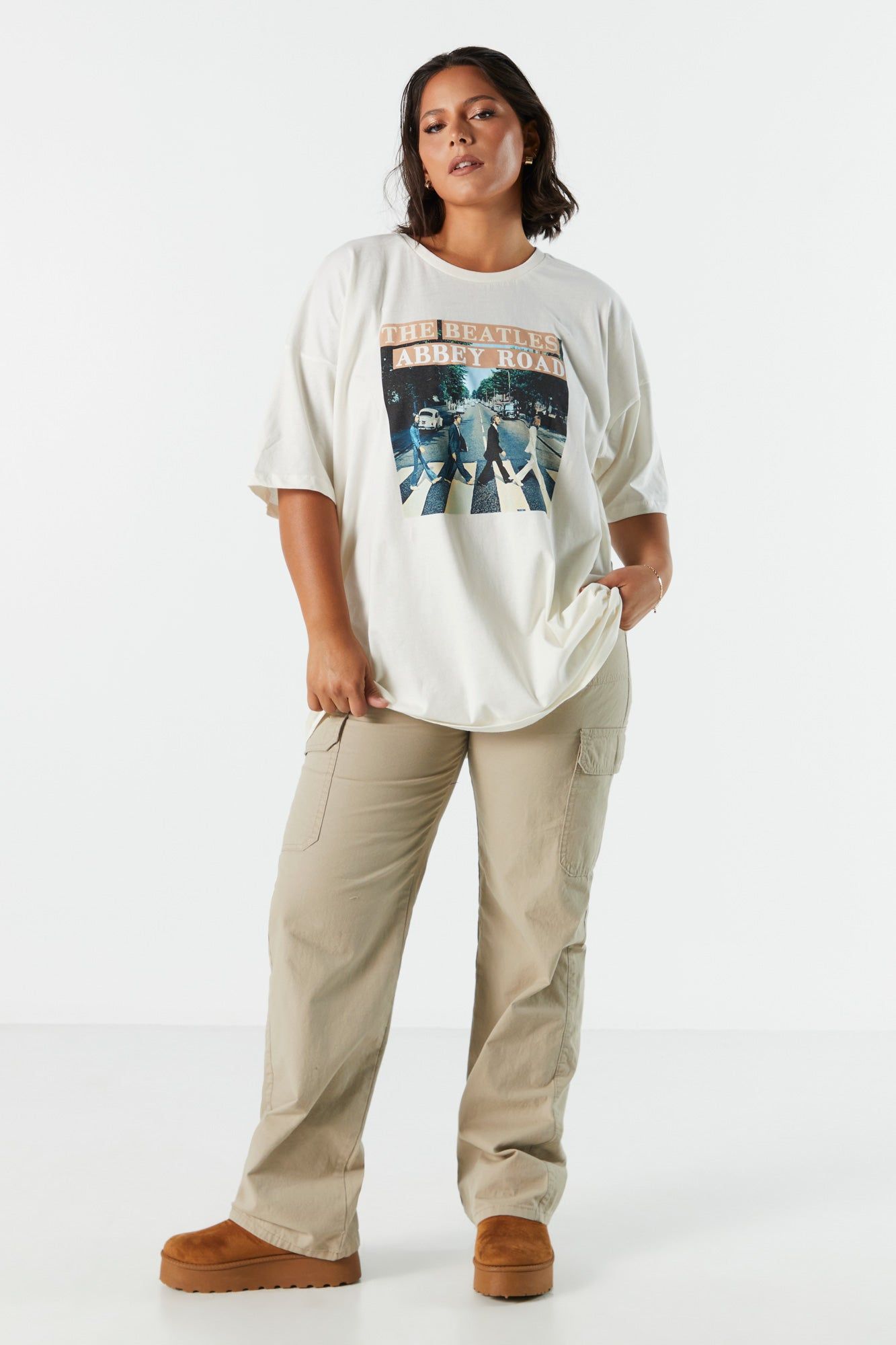 T-shirt coupe garçonne à imprimé The Beatles sold by Urban Planet product image thumbnail 3