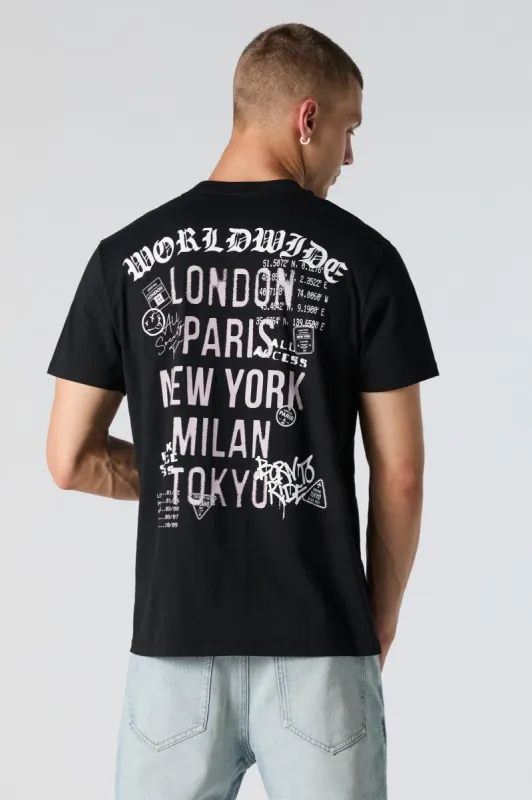 T-shirt à imprimé Worldwide Tour sold by Urban Planet