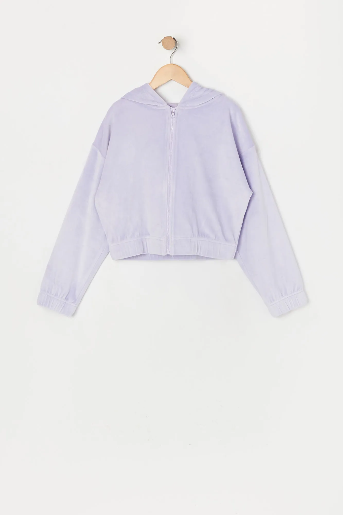 Girls Velour Zip-Up Hoodie sold by Urban Planet product image thumbnail 5