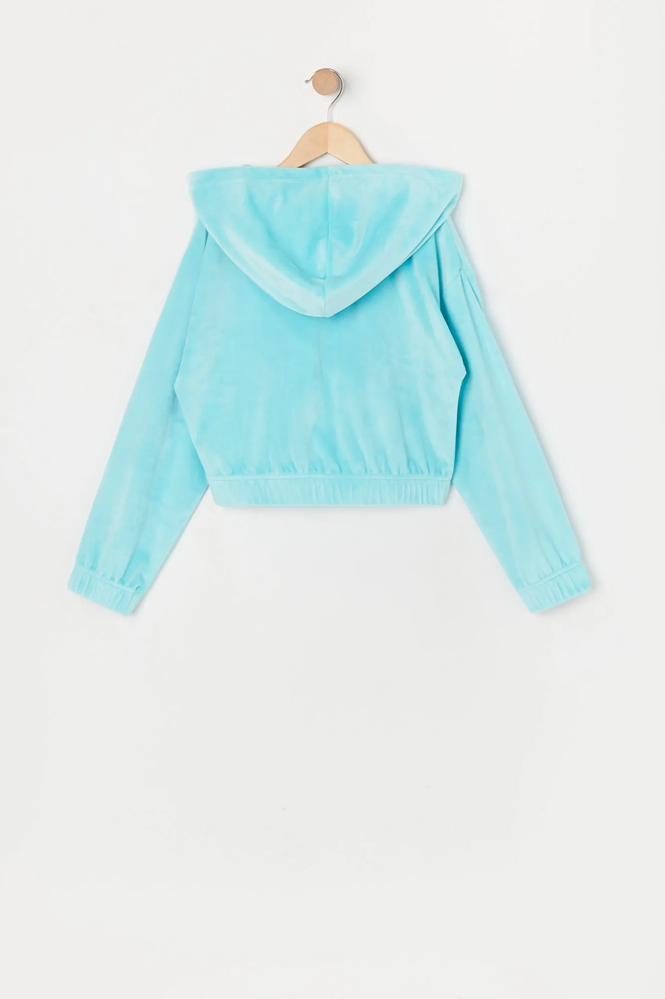 Girls Velour Zip-Up Hoodie sold by Urban Planet product image thumbnail 2