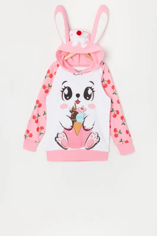 Girls Cherry Bunny Character Hoodie sold by Urban Planet