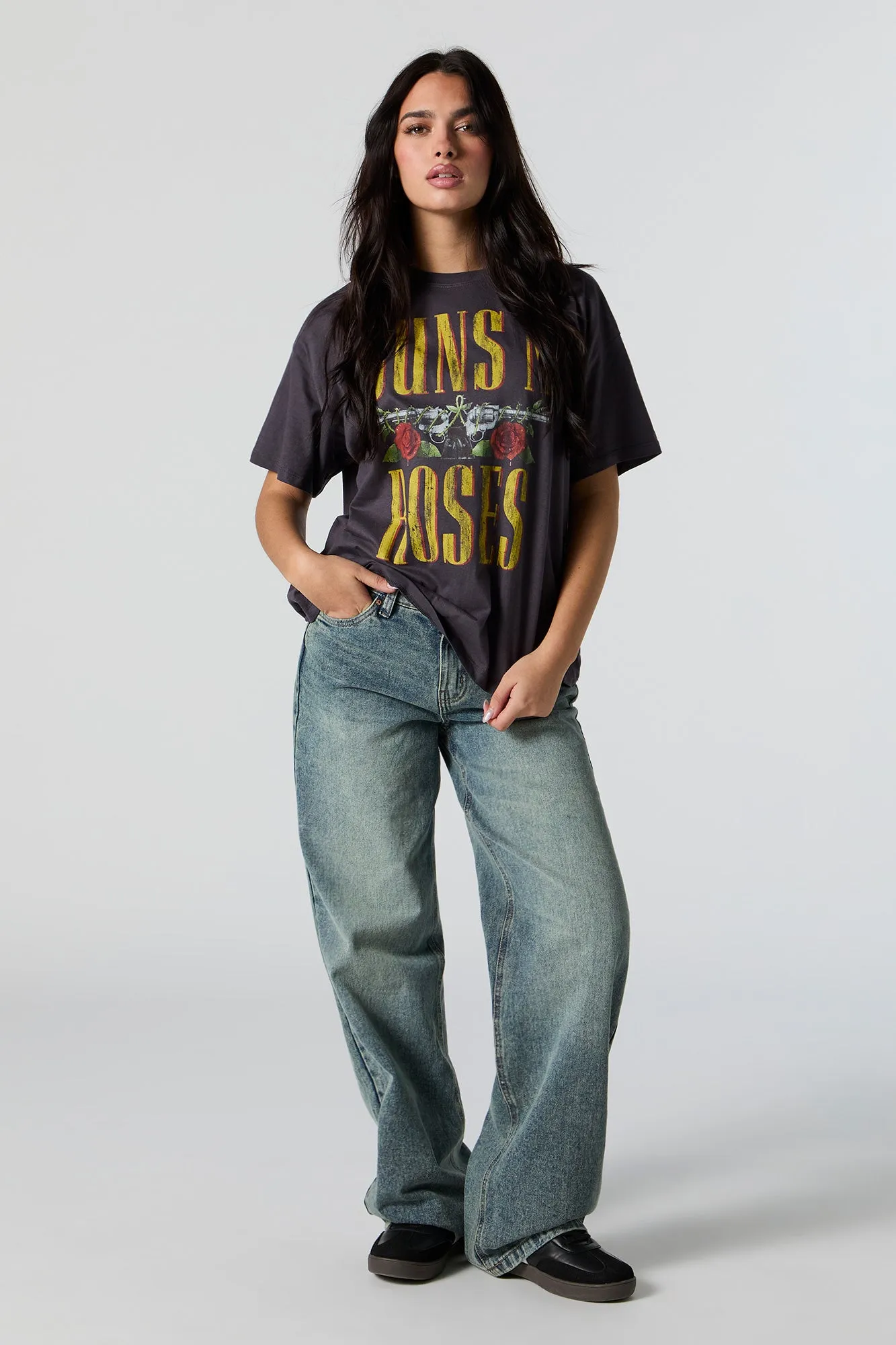 Guns & Roses Graphic Boyfriend T-Shirt sold by Urban Planet product image thumbnail 3