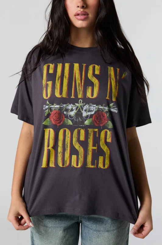 Guns & Roses Graphic Boyfriend T-Shirt sold by Urban Planet