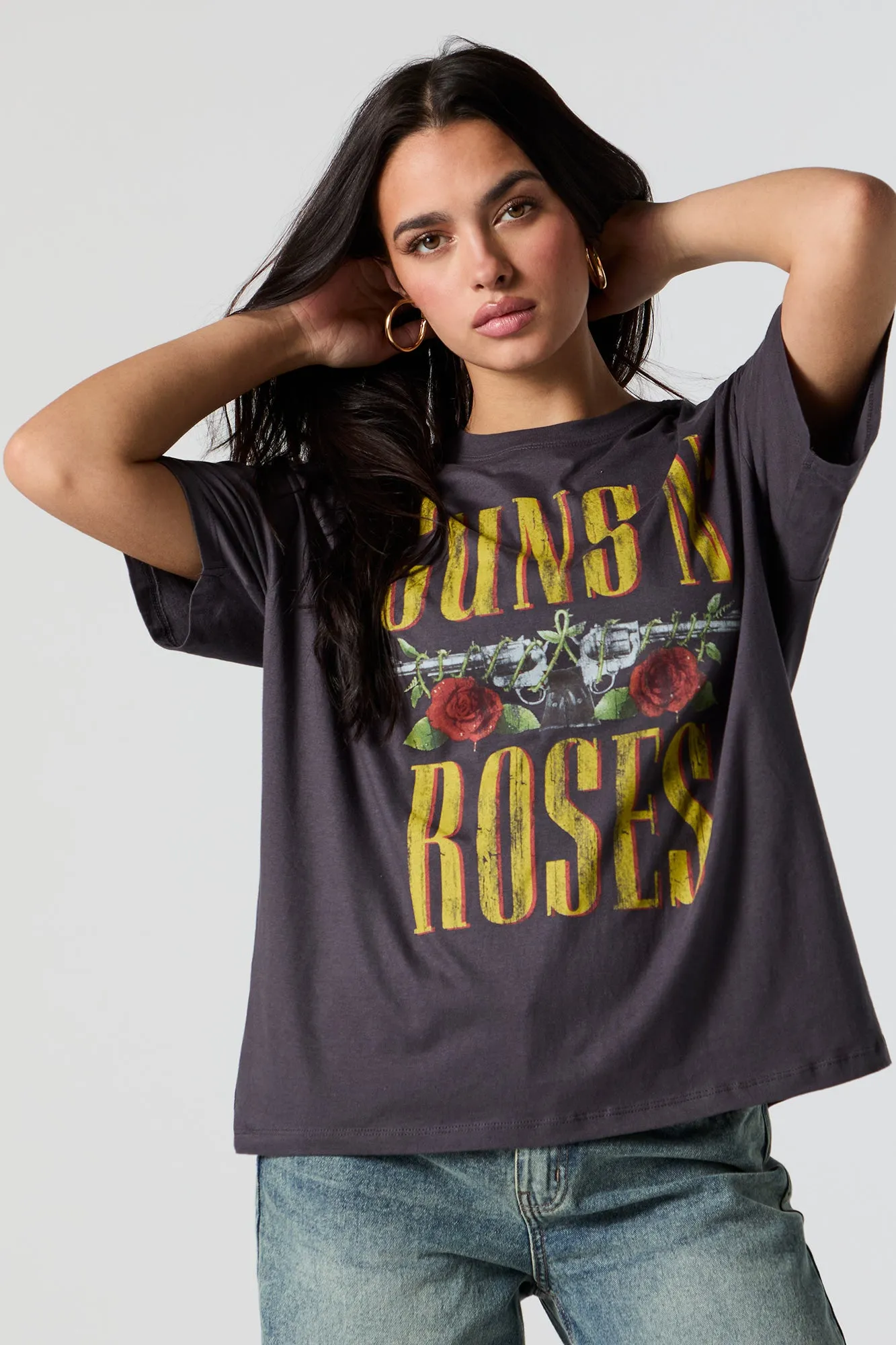 Guns & Roses Graphic Boyfriend T-Shirt sold by Urban Planet product image thumbnail 2
