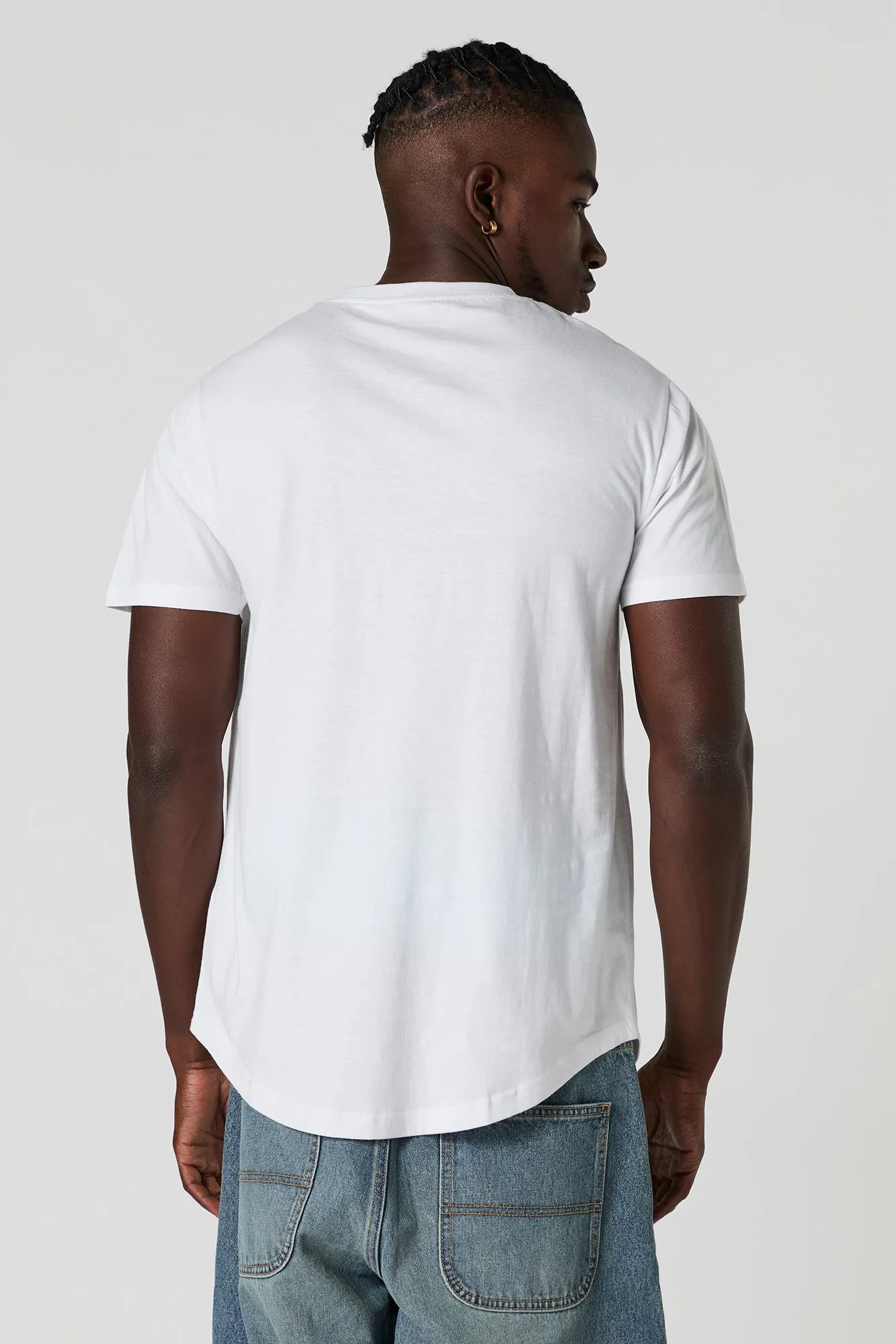 T-shirt ras du cou uni avec ourlet arrondi sold by Urban Planet product image thumbnail 2