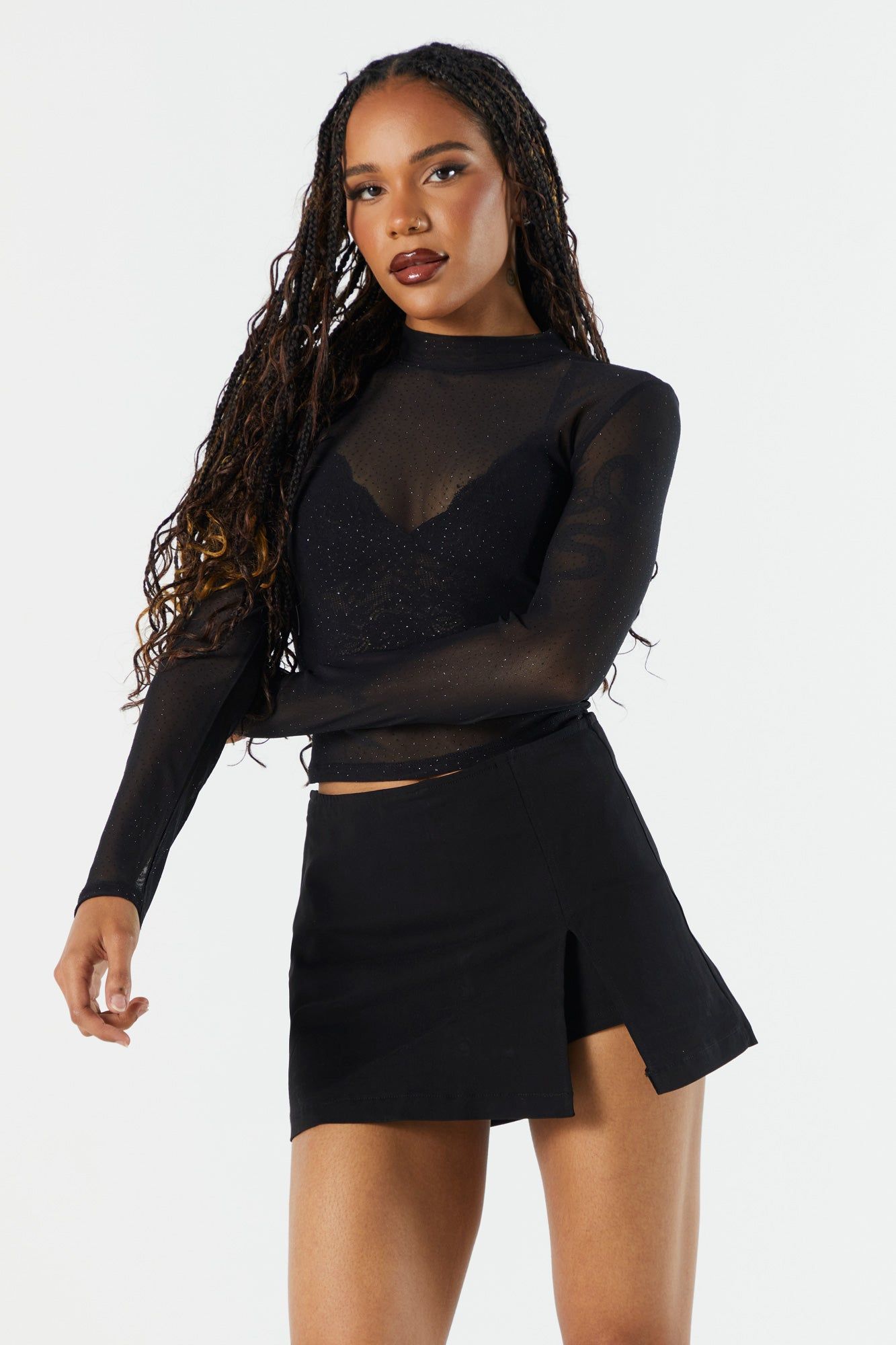 Sparkle Polka Dot Mesh Long Sleeve Top sold by Urban Planet product image thumbnail 2