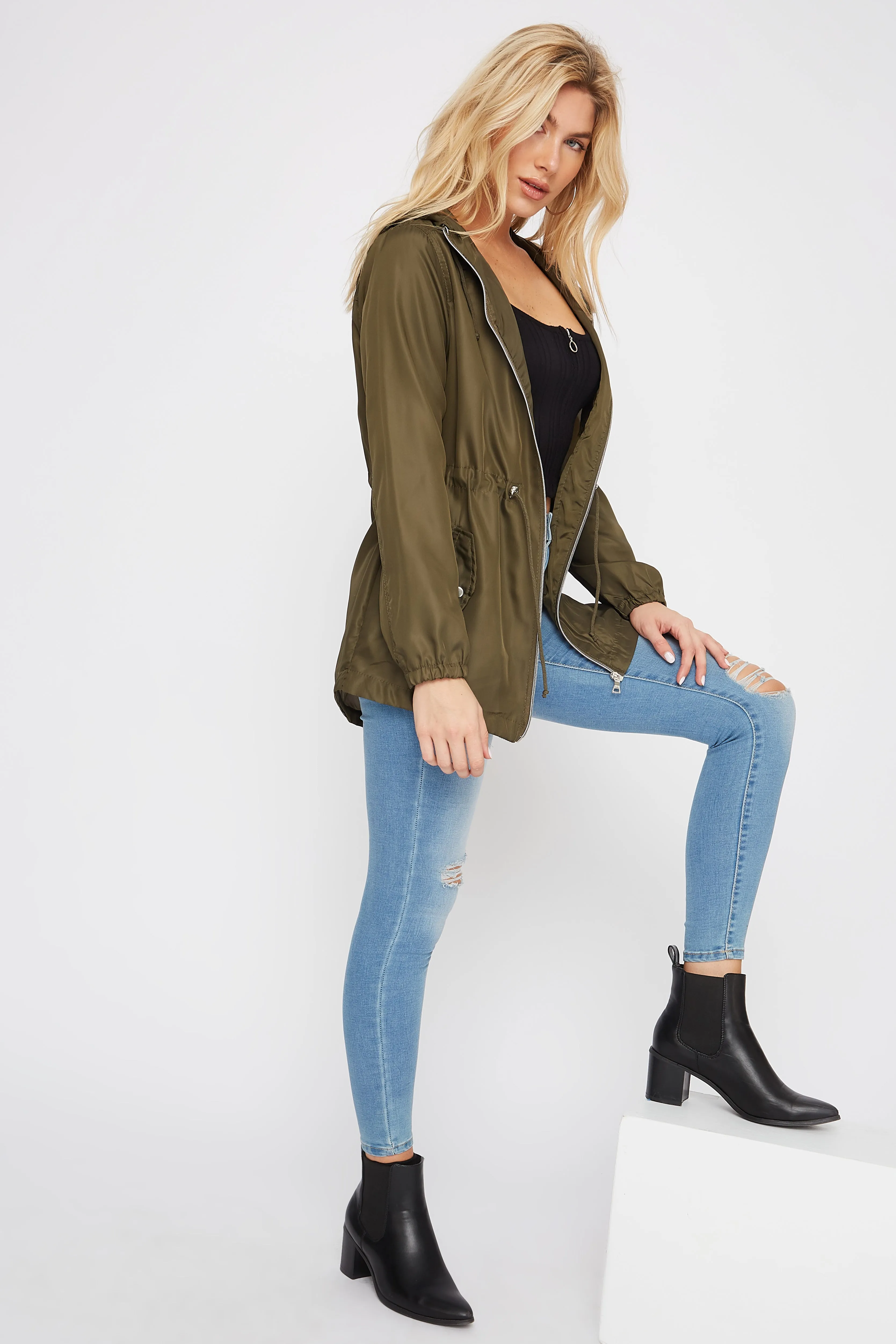 Anorak Zip-Up Hooded Windbreaker sold by Urban Planet product image thumbnail 5