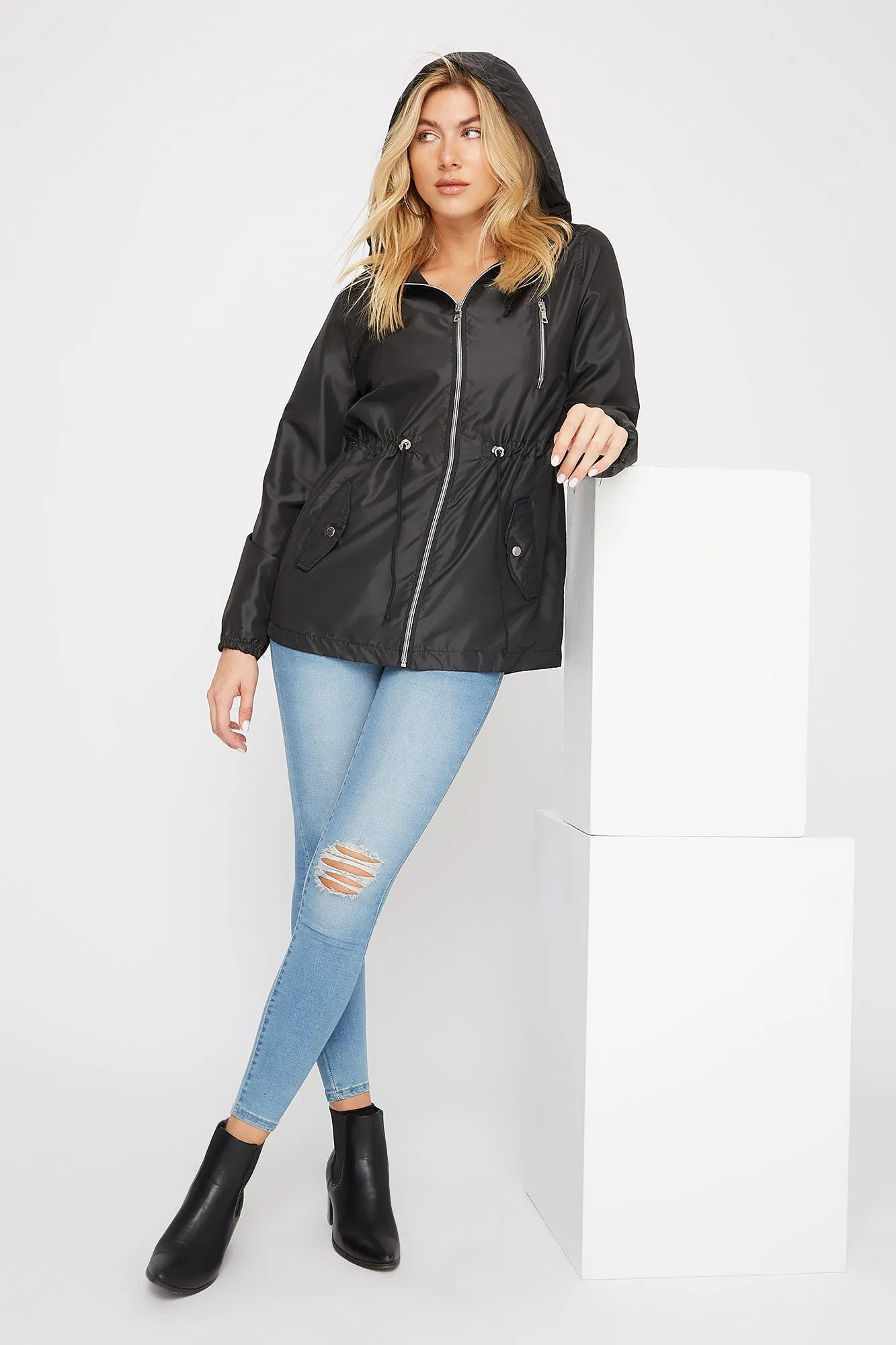 Anorak Zip-Up Hooded Windbreaker sold by Urban Planet product image thumbnail 2