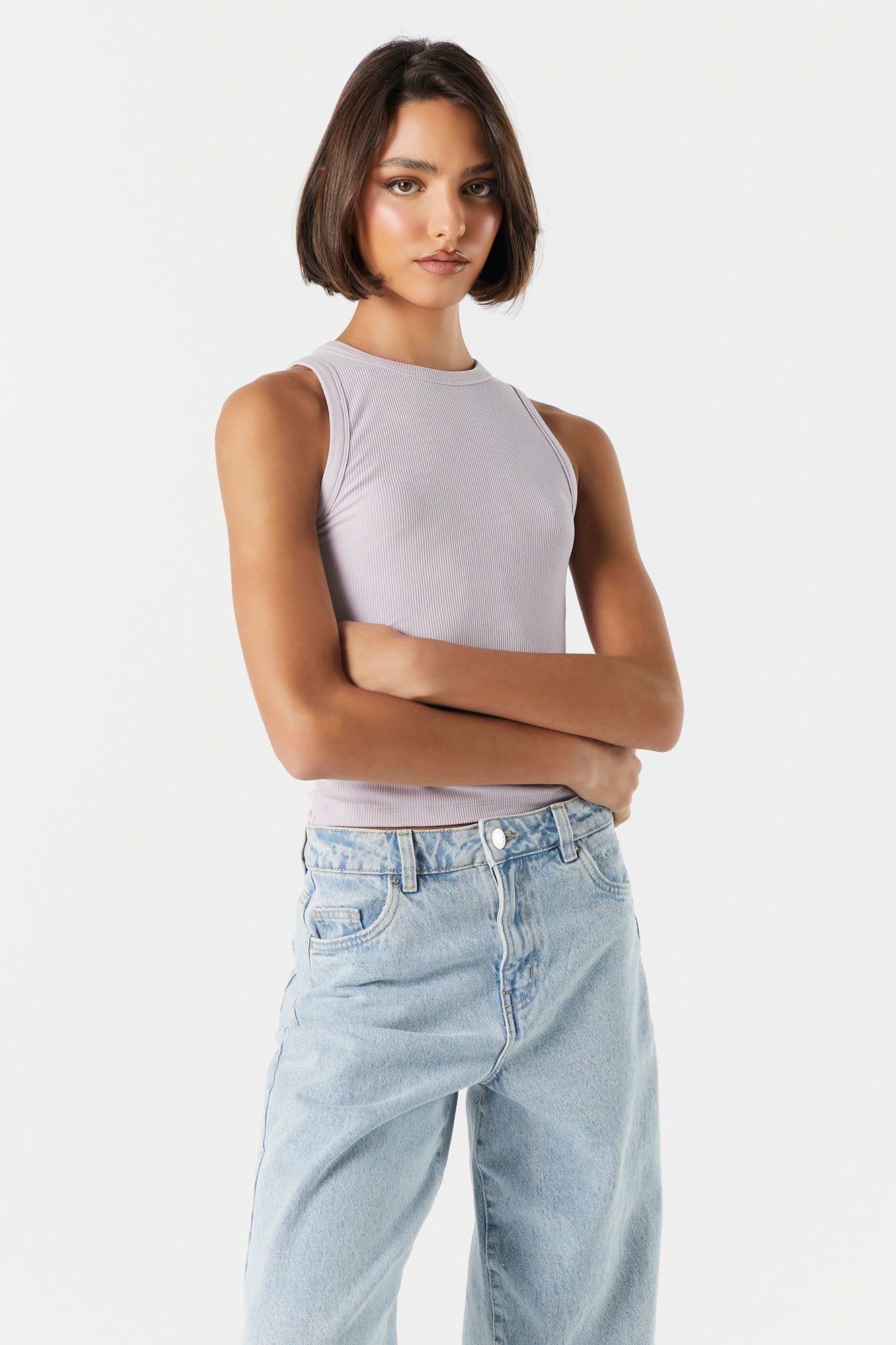 Ribbed Scoop Neck Tank sold by Urban Planet