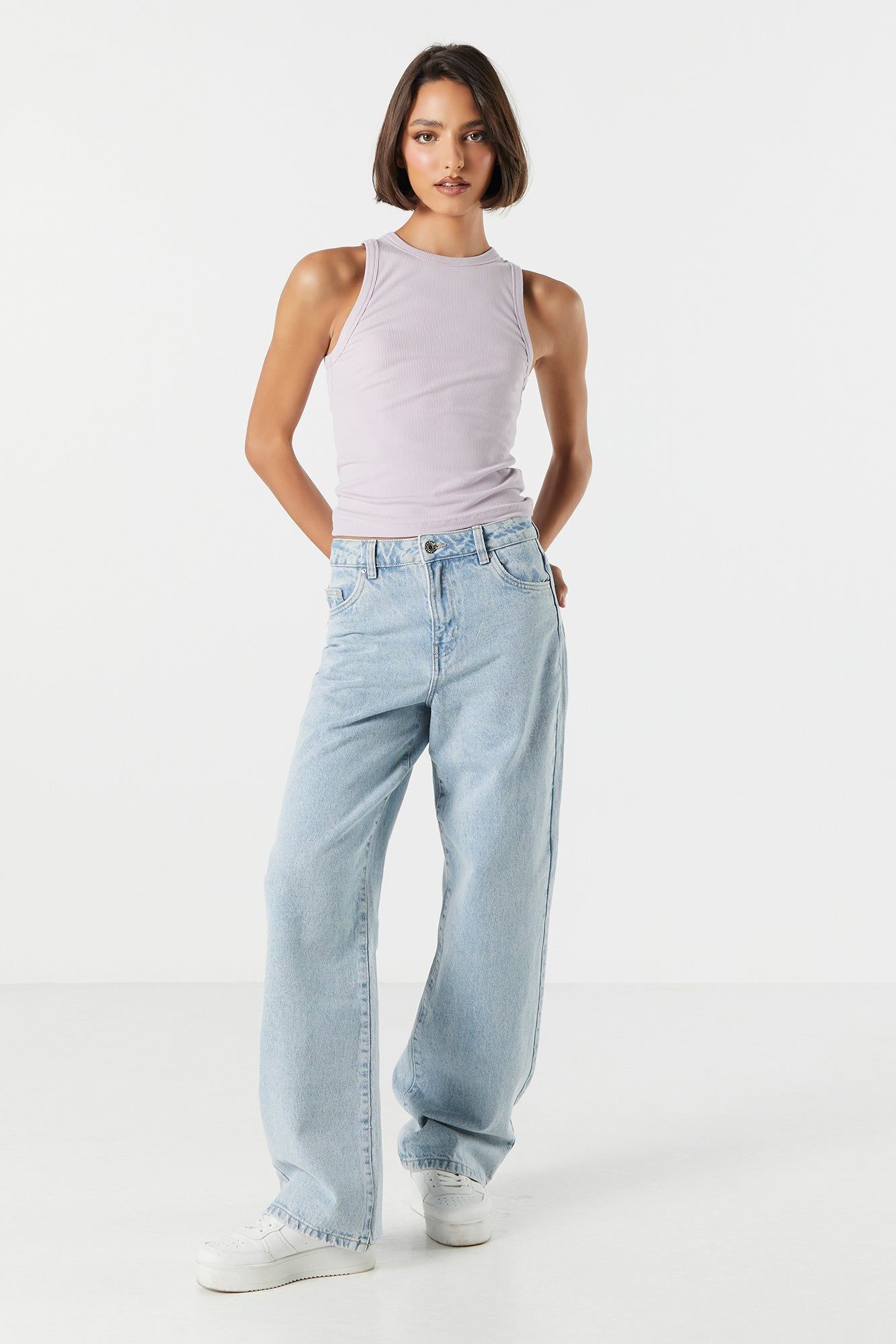 Ribbed Scoop Neck Tank sold by Urban Planet product image thumbnail 3