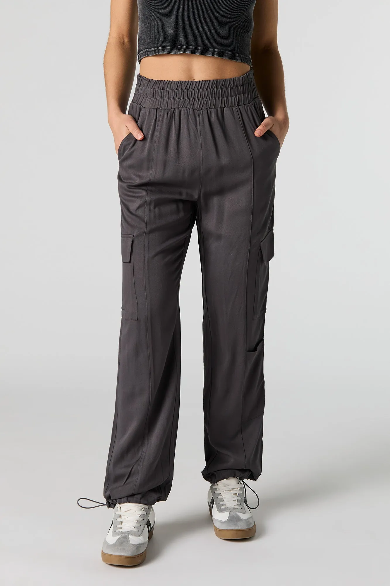 Jogger cargo à taille haute avec ourlet à barillet sold by Urban Planet product image thumbnail 5