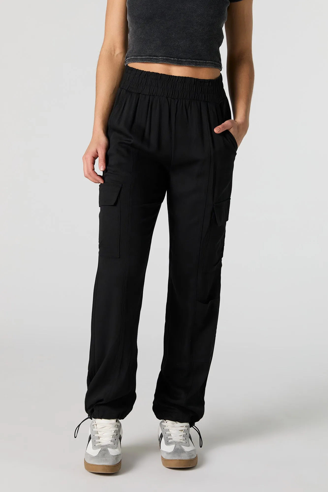 Jogger cargo à taille haute avec ourlet à barillet sold by Urban Planet product image thumbnail 2