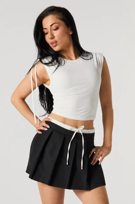 Jupe-short contrastante à taille coulissante sold by Urban Planet