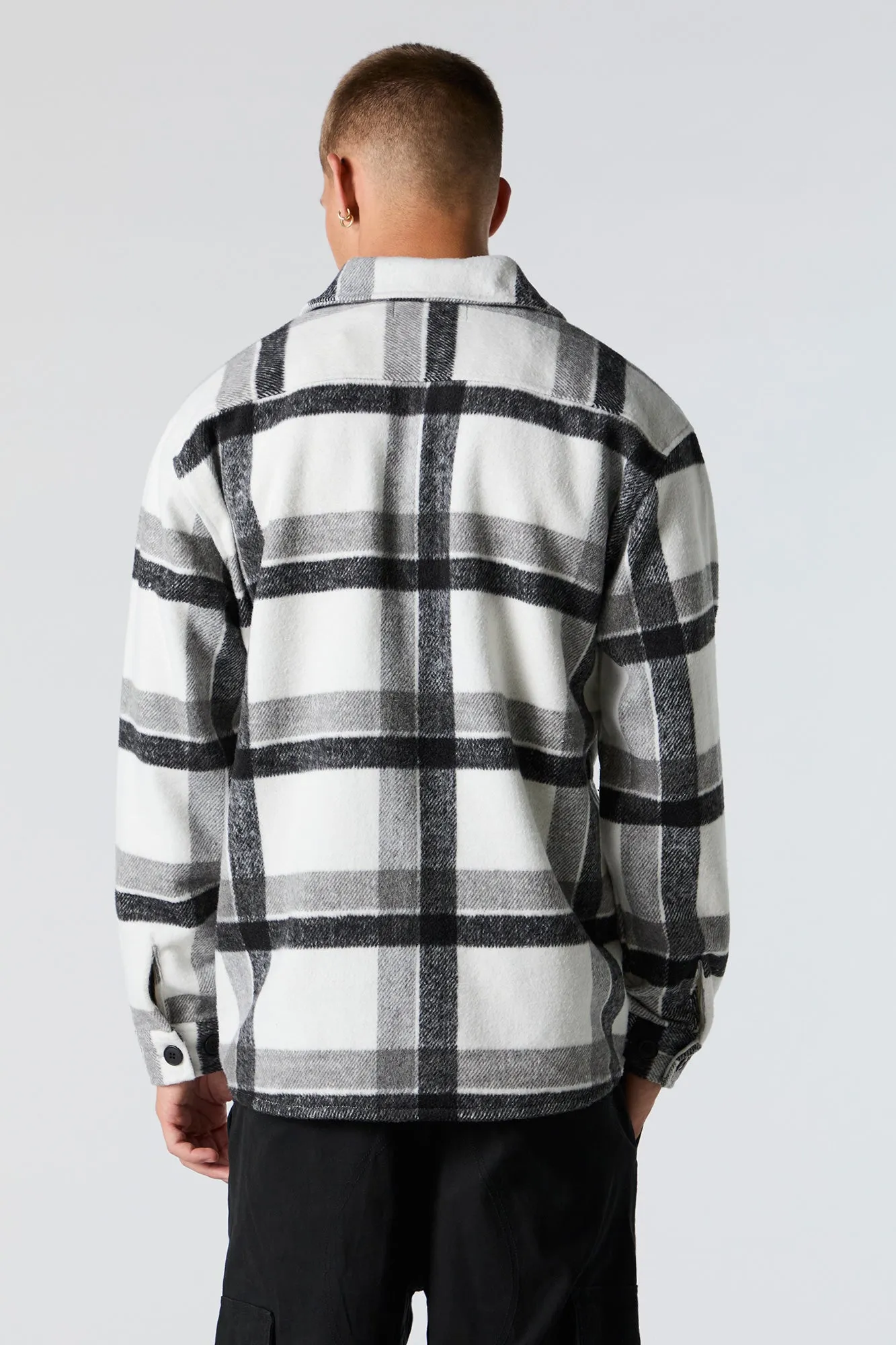 Plaid Button Front Shacket sold by Urban Planet product image thumbnail 2