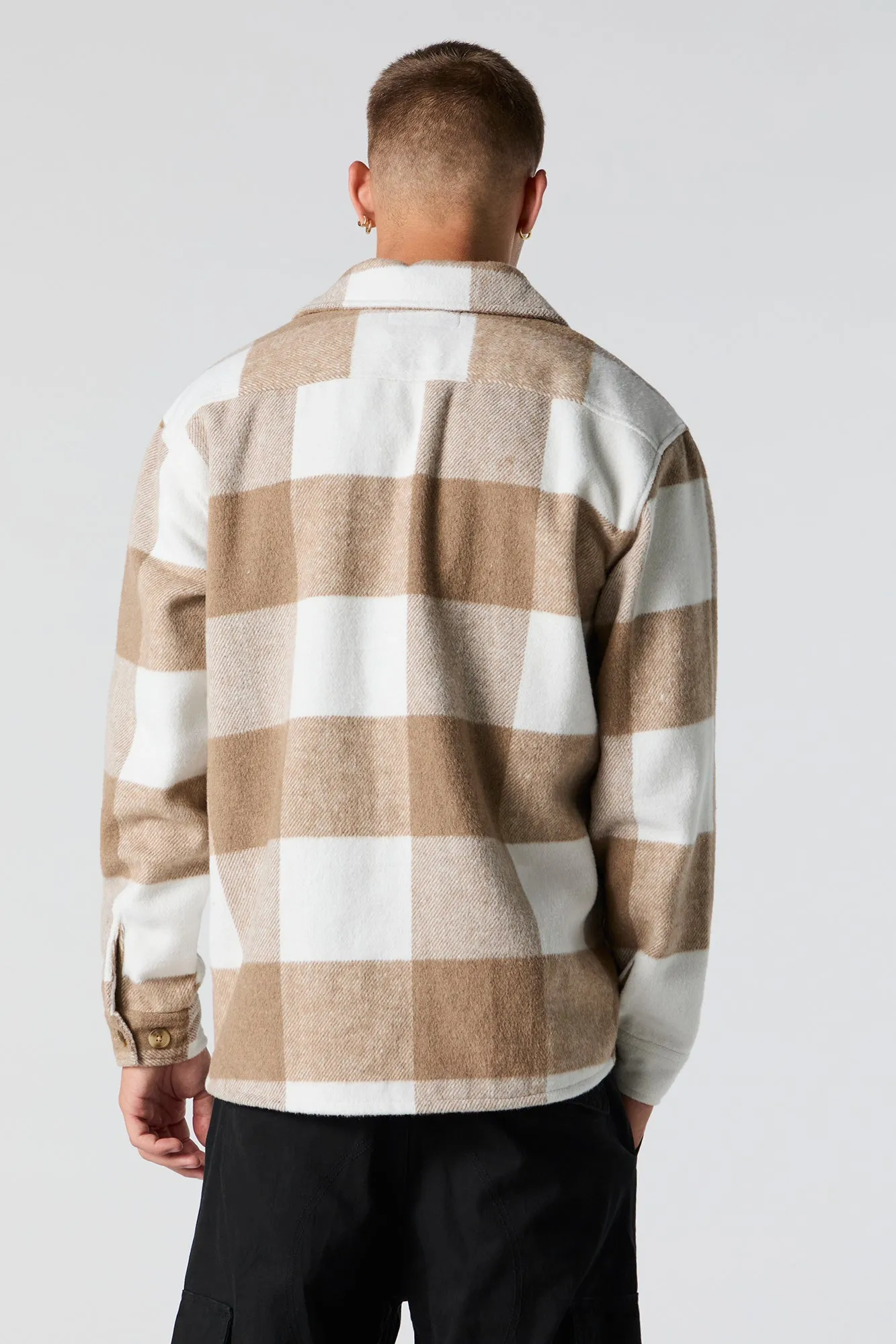 Plaid Button Front Shacket sold by Urban Planet product image thumbnail 5