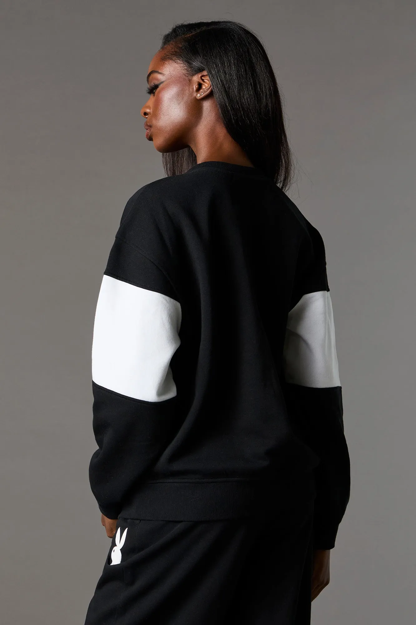 Playboy Graphic Colourblock Fleece Sweatshirt sold by Urban Planet product image thumbnail 5