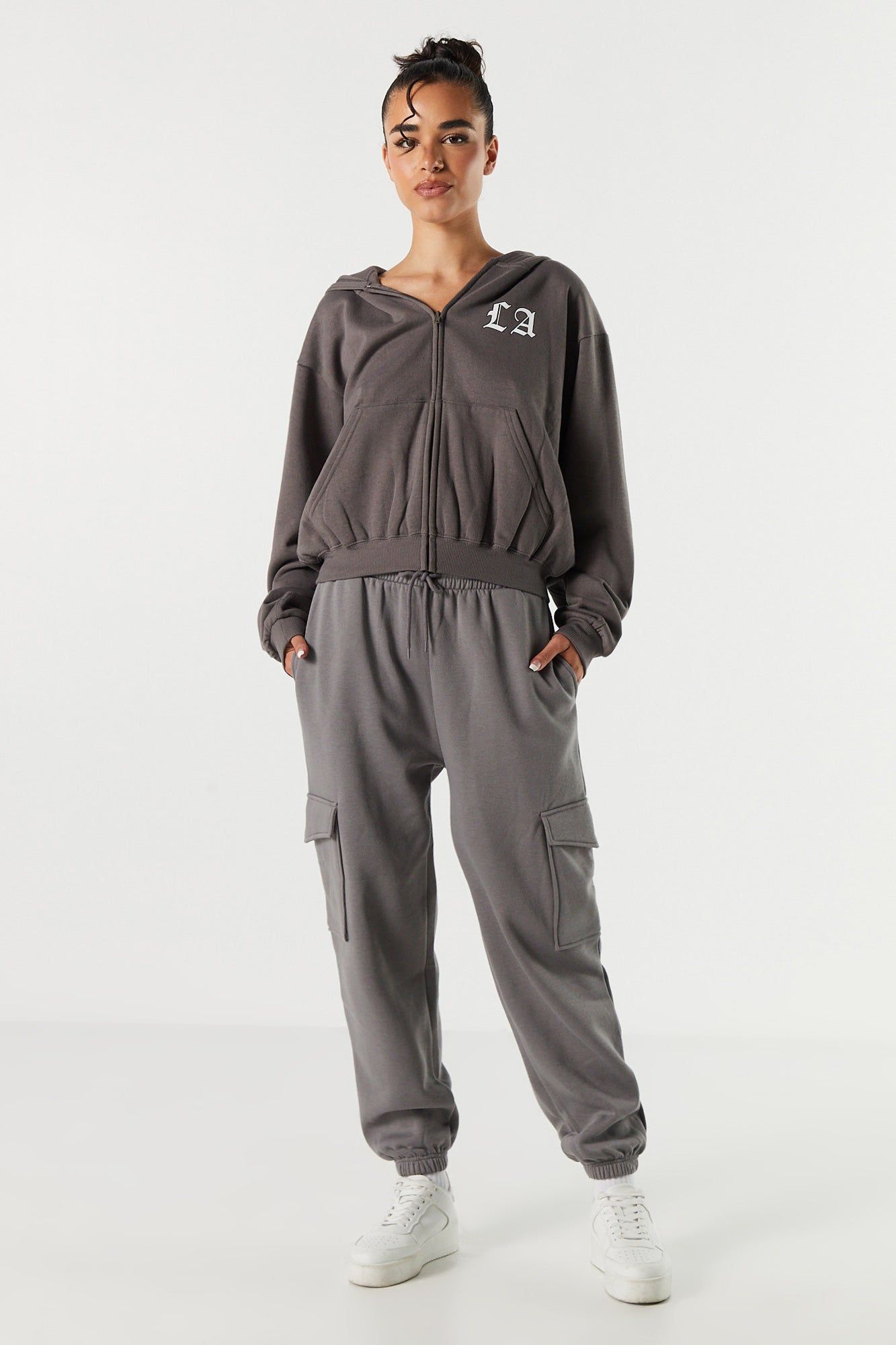 LA Graphic Fleece Zip-Up Hoodie sold by Urban Planet product image thumbnail 3