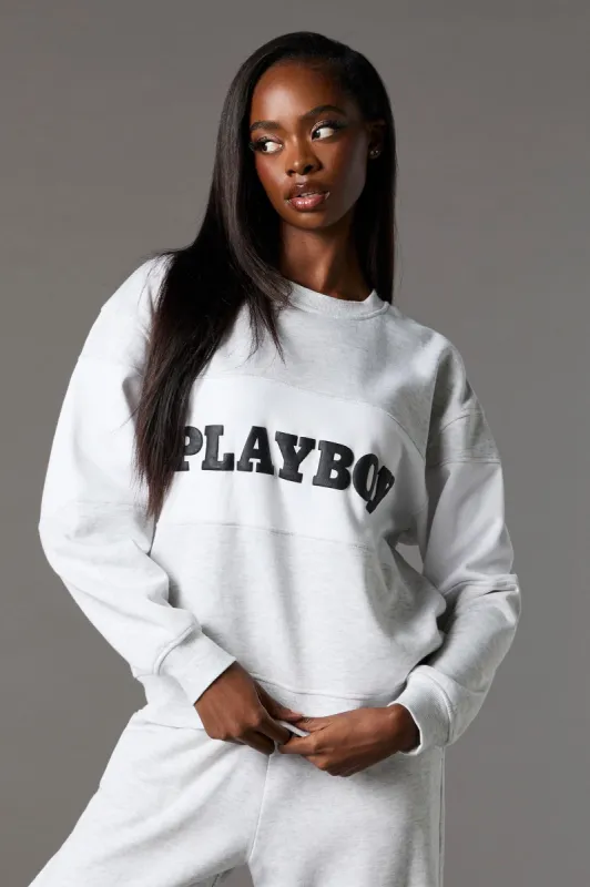 Playboy Graphic Colourblock Fleece Sweatshirt made by Stitches