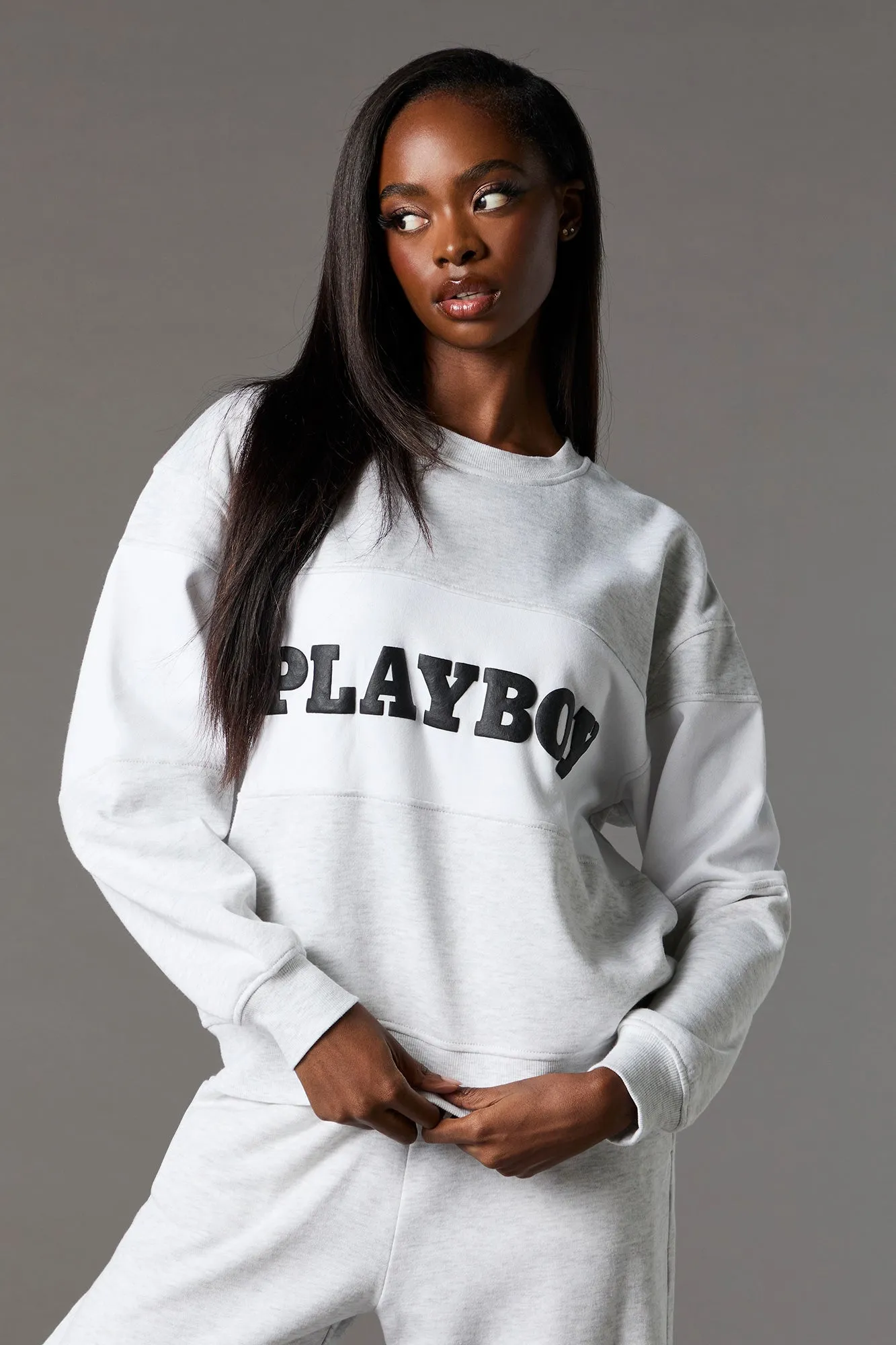 Playboy Graphic Colourblock Fleece Sweatshirt sold by Urban Planet