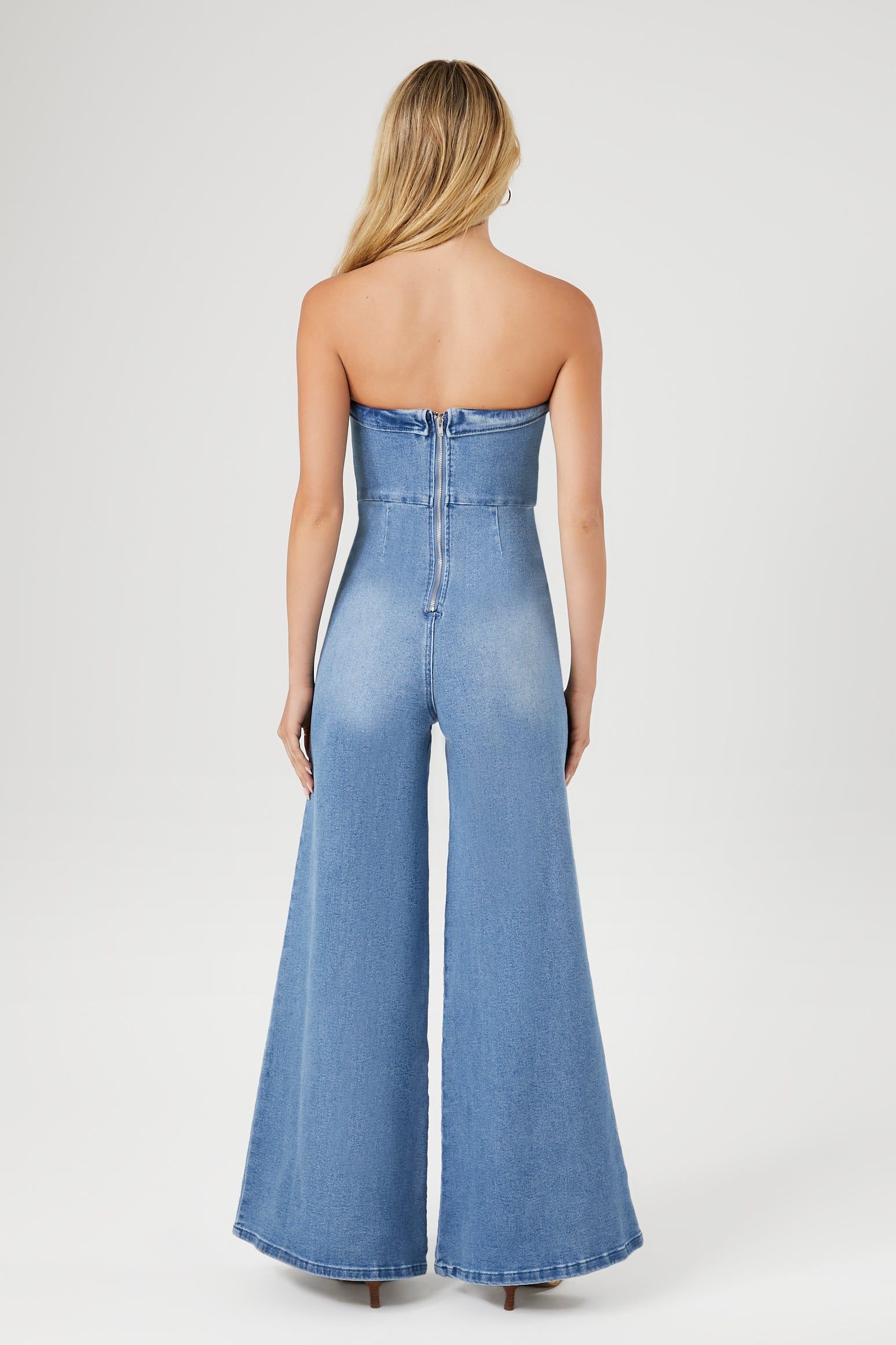 Denim Sweetheart Wide-Leg Jumpsuit sold by Urban Planet product image thumbnail 2
