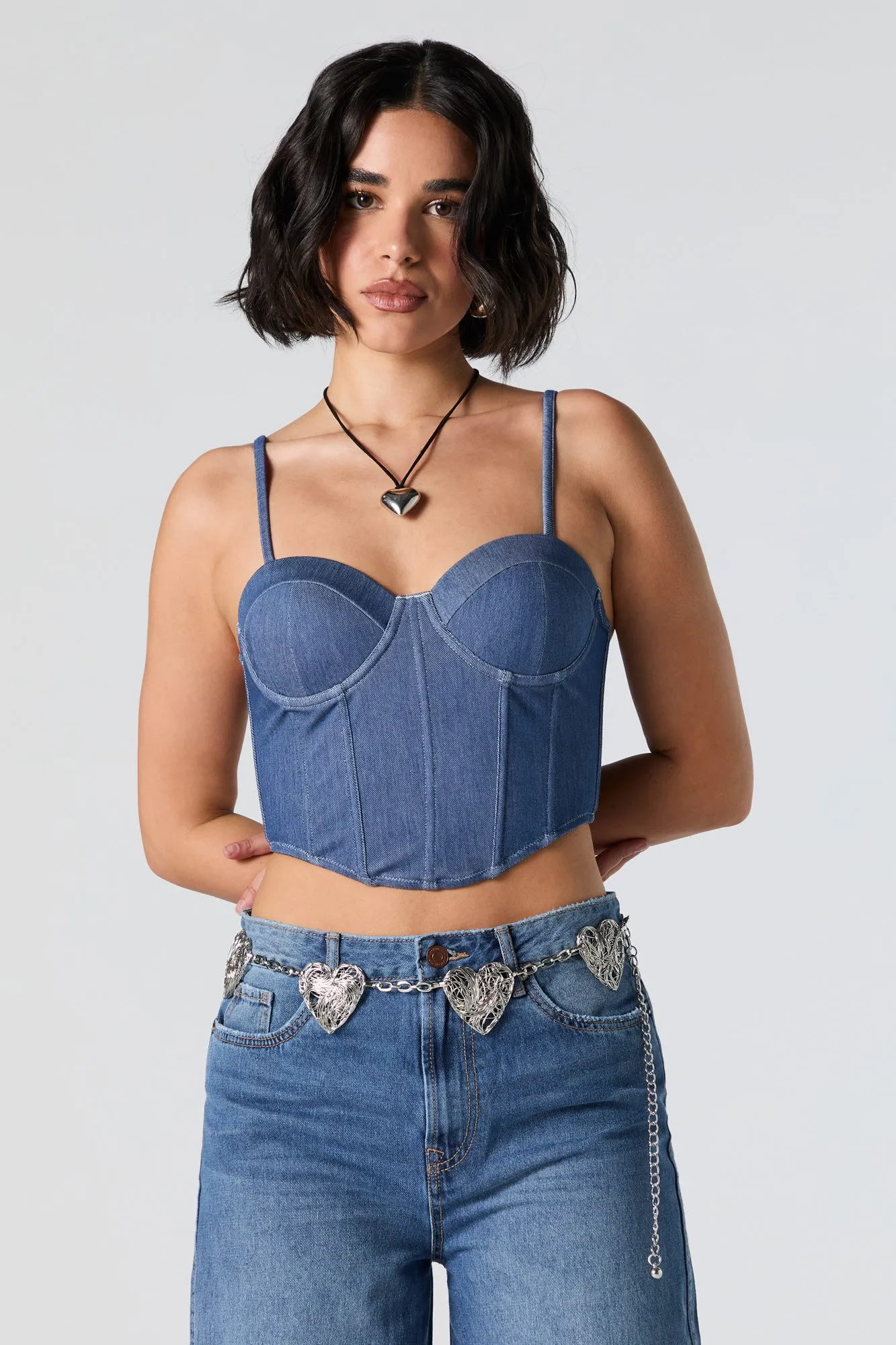 Débardeur corset en denim sold by Urban Planet product image thumbnail 4