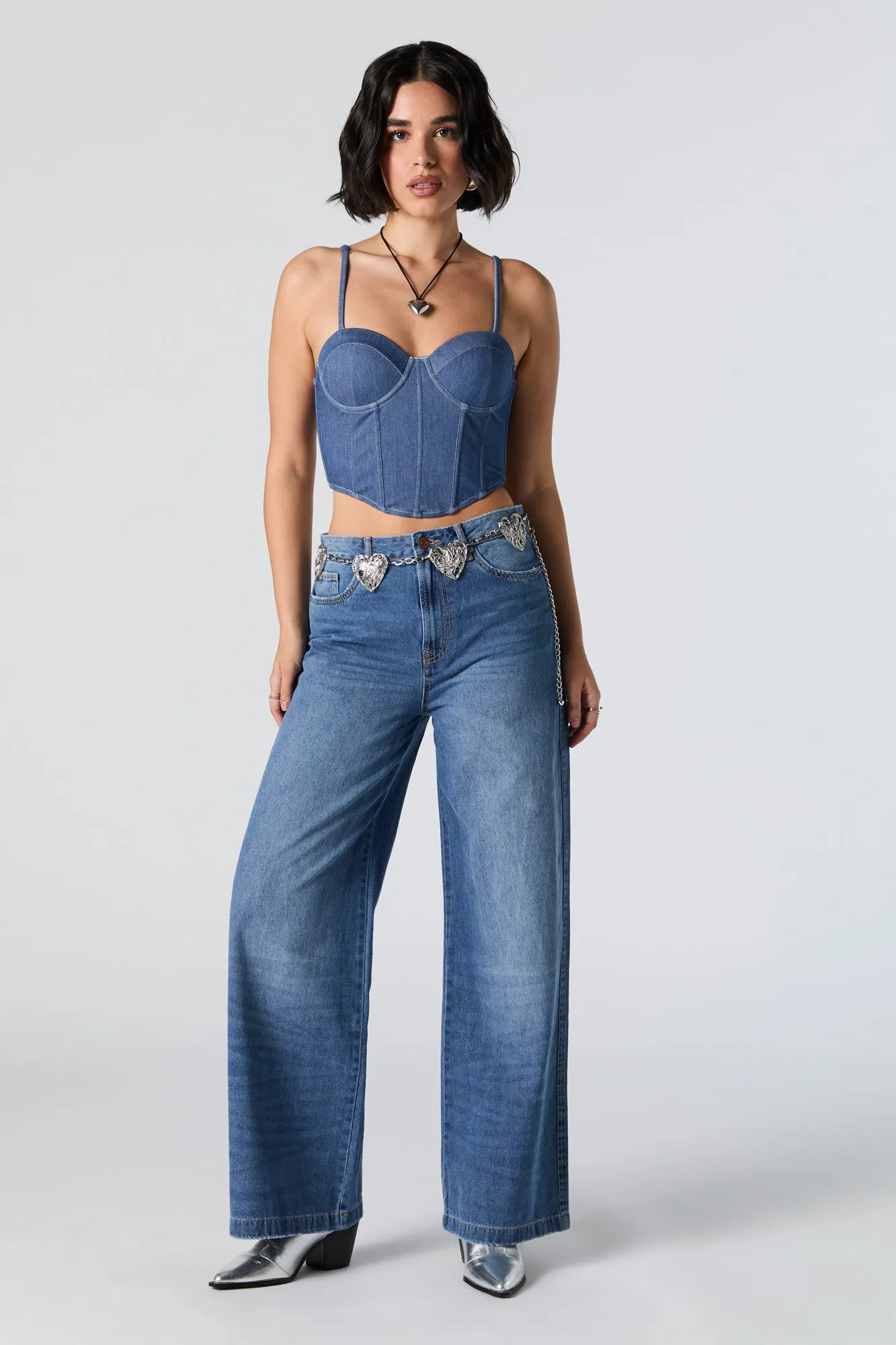 Débardeur corset en denim sold by Urban Planet product image thumbnail 3