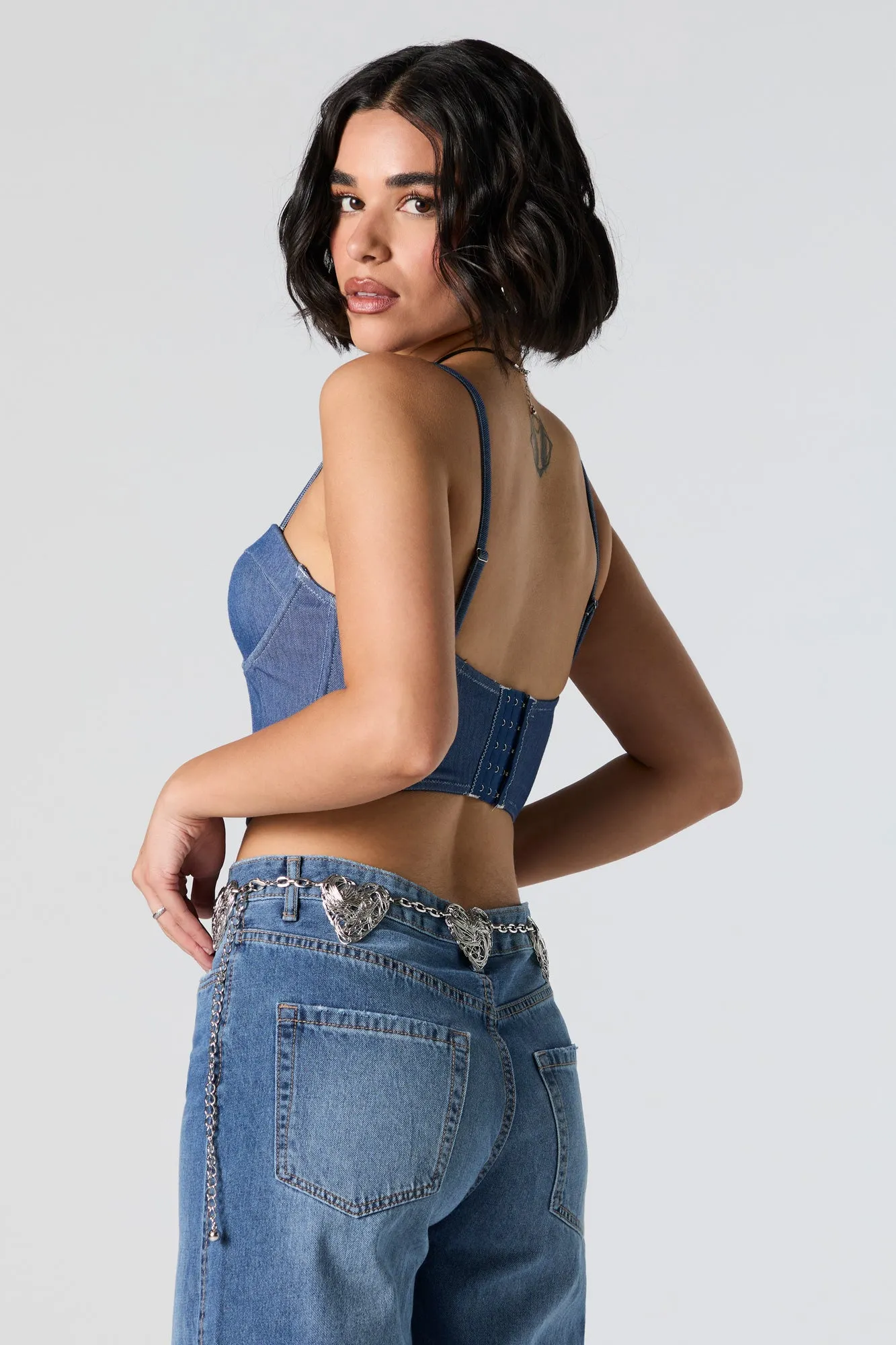 Débardeur corset en denim sold by Urban Planet product image thumbnail 2