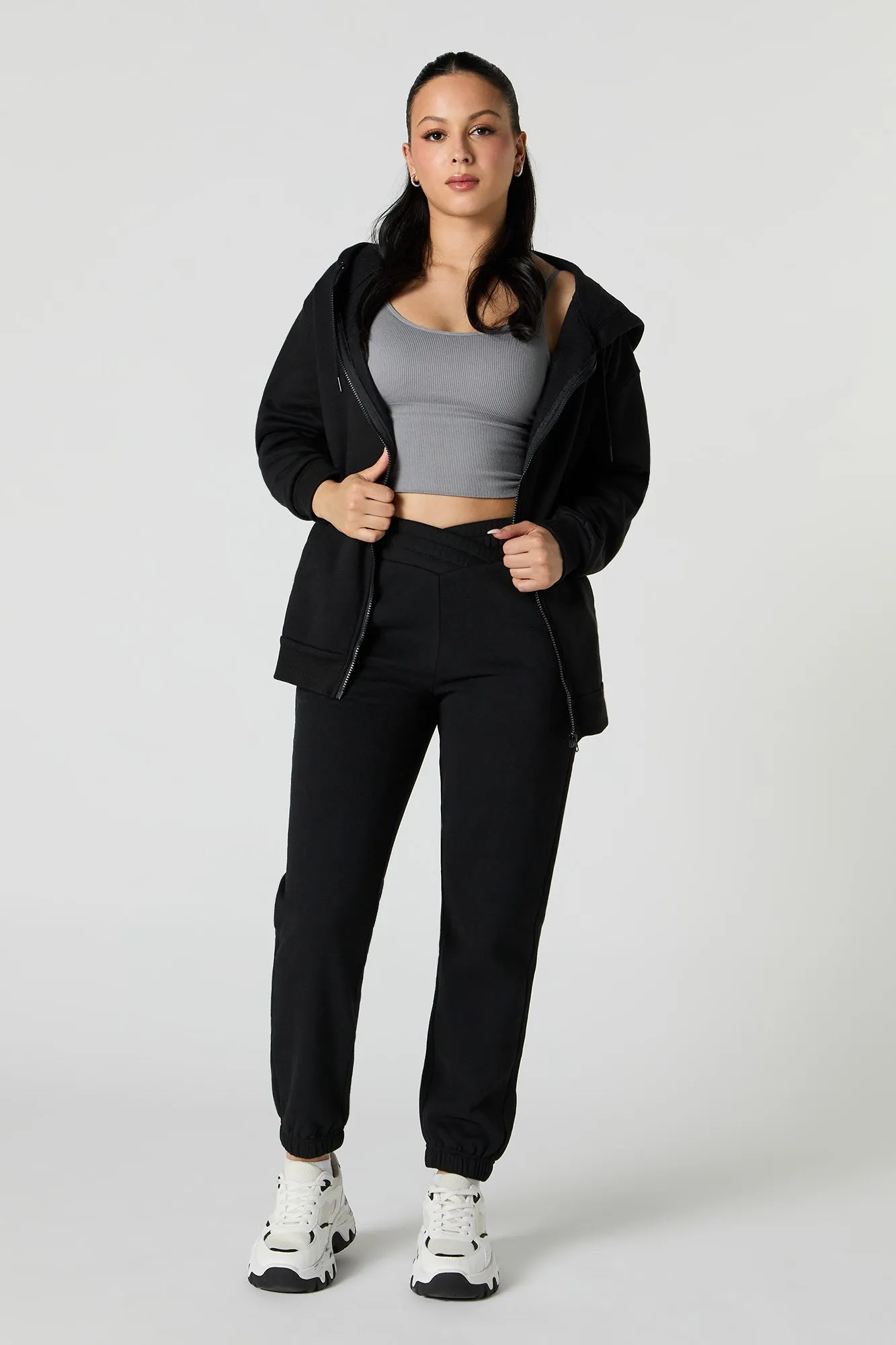 Oversized Fleece Zip-Up Hoodie sold by Urban Planet product image thumbnail 3