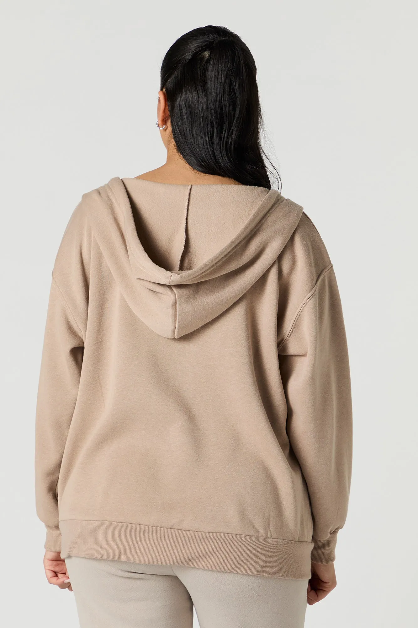 Oversized Fleece Zip-Up Hoodie sold by Urban Planet product image thumbnail 5