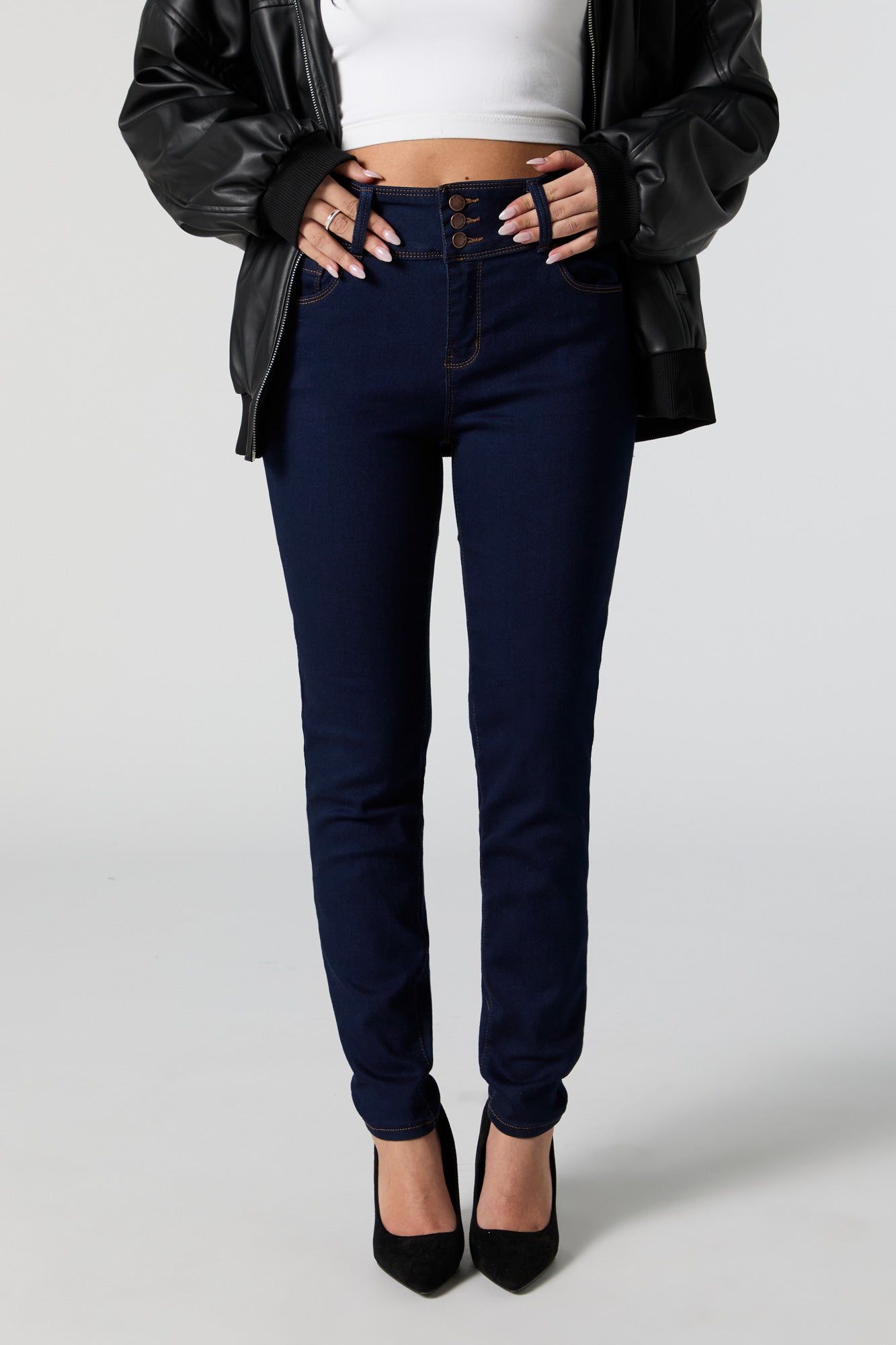 High-Rise Triple Button Skinny Jean sold by Urban Planet product image thumbnail 2