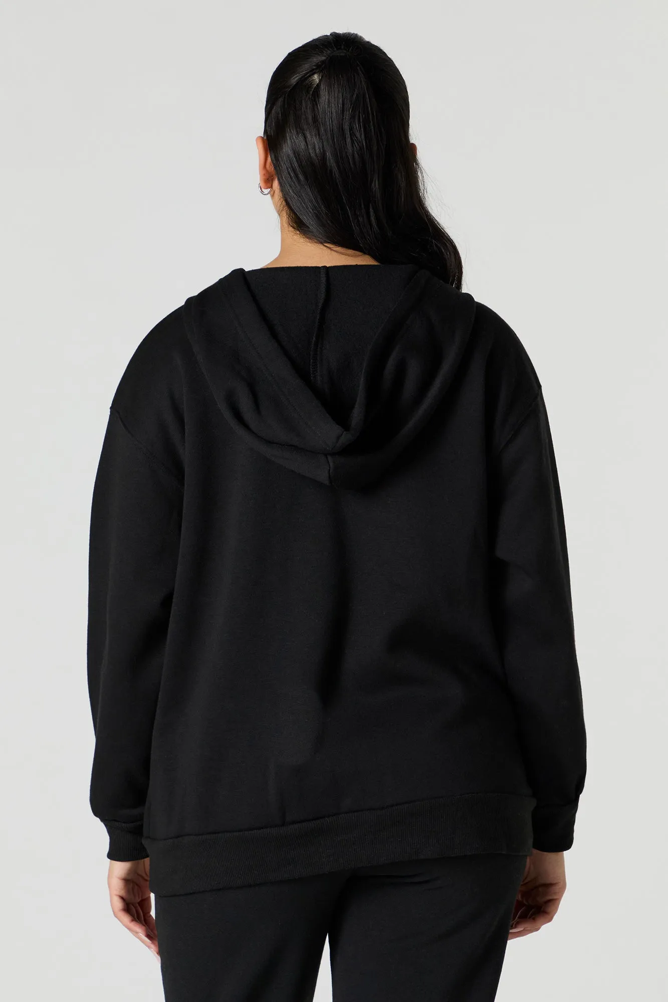 Oversized Fleece Zip-Up Hoodie sold by Urban Planet product image thumbnail 2