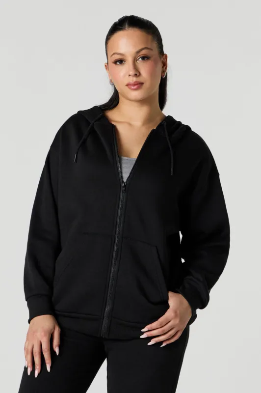 Oversized Fleece Zip-Up Hoodie sold by Urban Planet