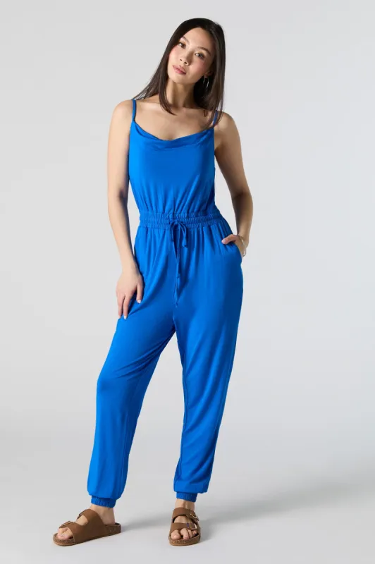 Cowl Neck Drawstring Waist Jumpsuit sold by Urban Planet